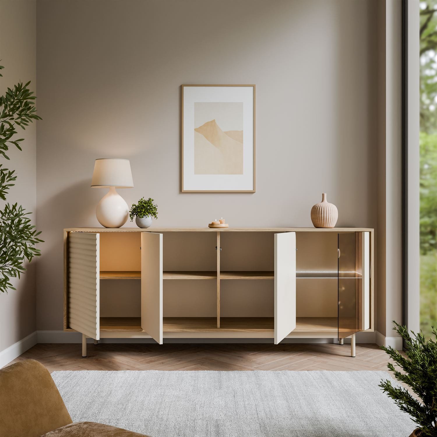 Lookway Kommode FLORENCE 3D1W mit LED-Beleuchtung