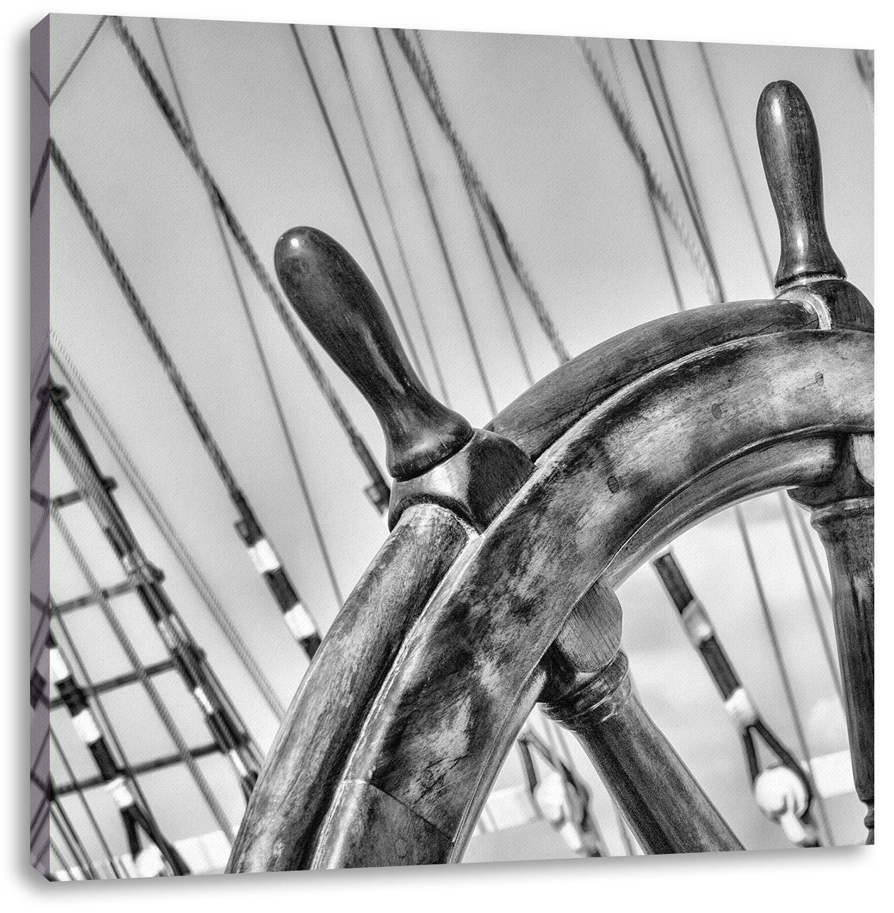 Leinwandbild Steuerrad auf dem Schiff