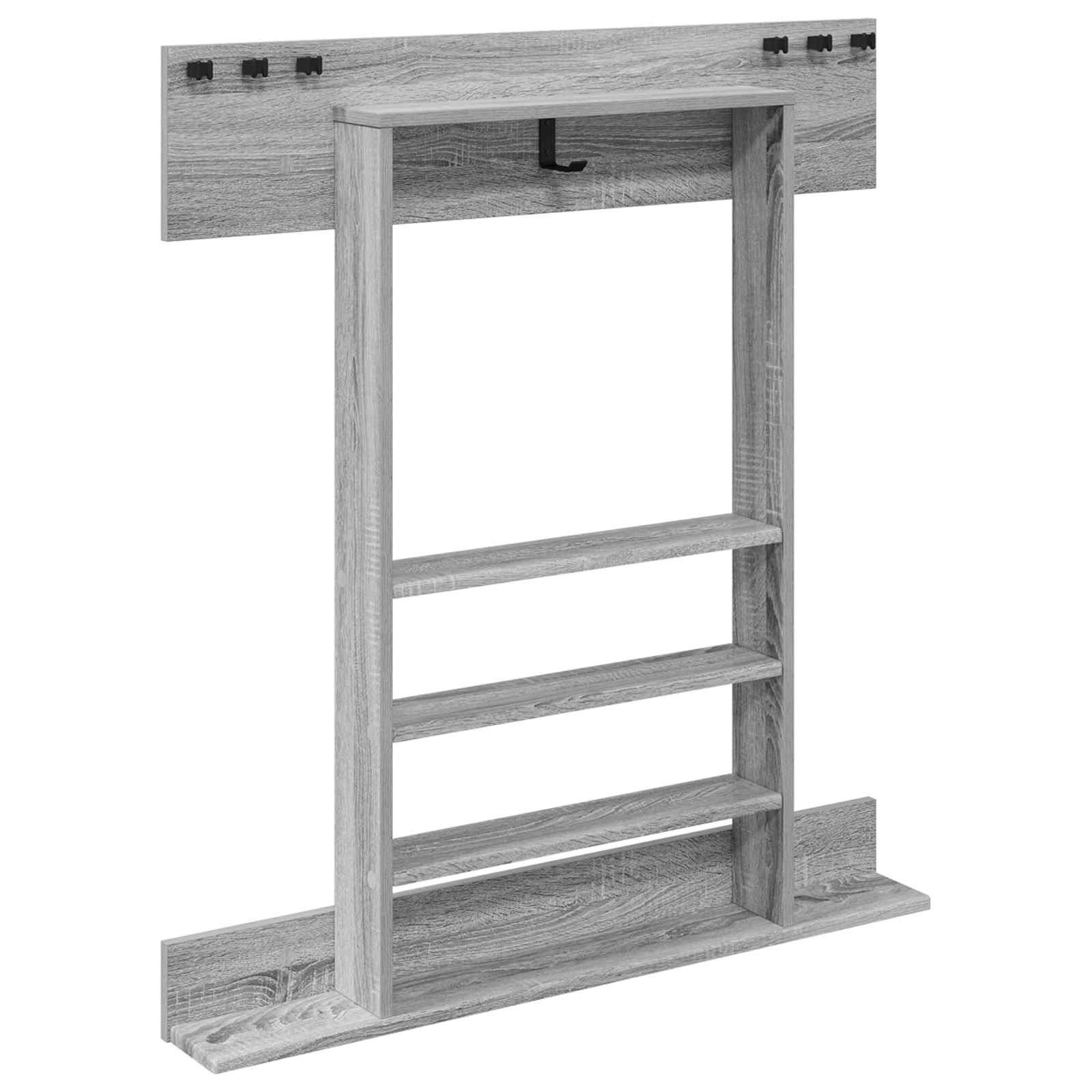 vidaXL Billardtisch Billardqueue-Ständer Holzwerkstoff 93 x 12 x 103 cm Sonoma-Grau, (1-tlg)