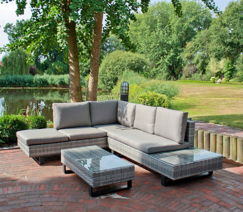 Garden Pleasure Gartenlounge-Set, Lounge-Eckgruppe »CADIZ«, (3-tlg), 2 Sofas, Tisch LxB: 110x55 cm
