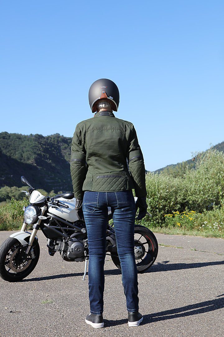 Thiago Modeka Olive Damen Motorrad Motorradjacke Textiljacke