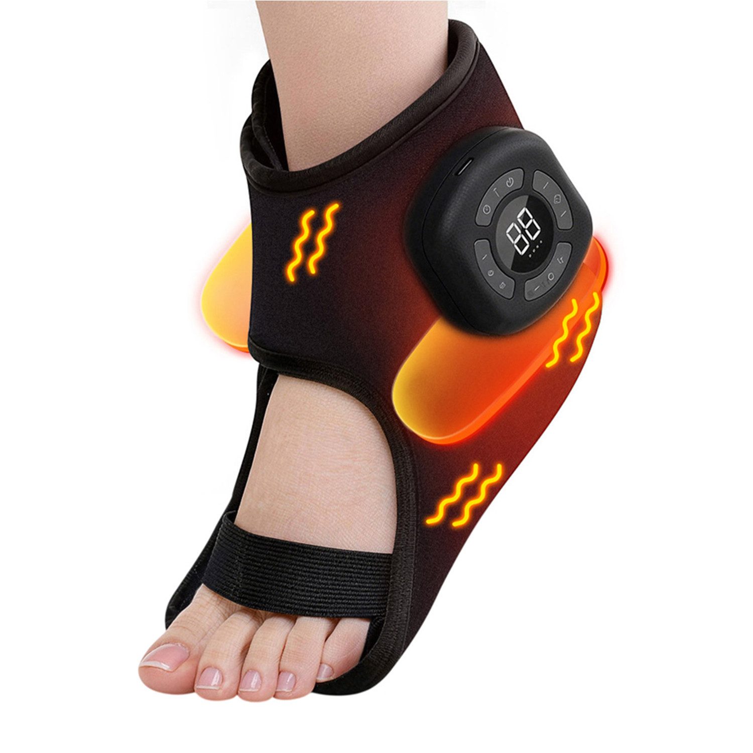 Refttenw Fußmassagegerät 3-In-1 Einstellbare Intensität Kompression Massage, Fußsohlenheizung, USB Wiederaufladbar knöchel massagegerät Intelligente Timer-Funktion