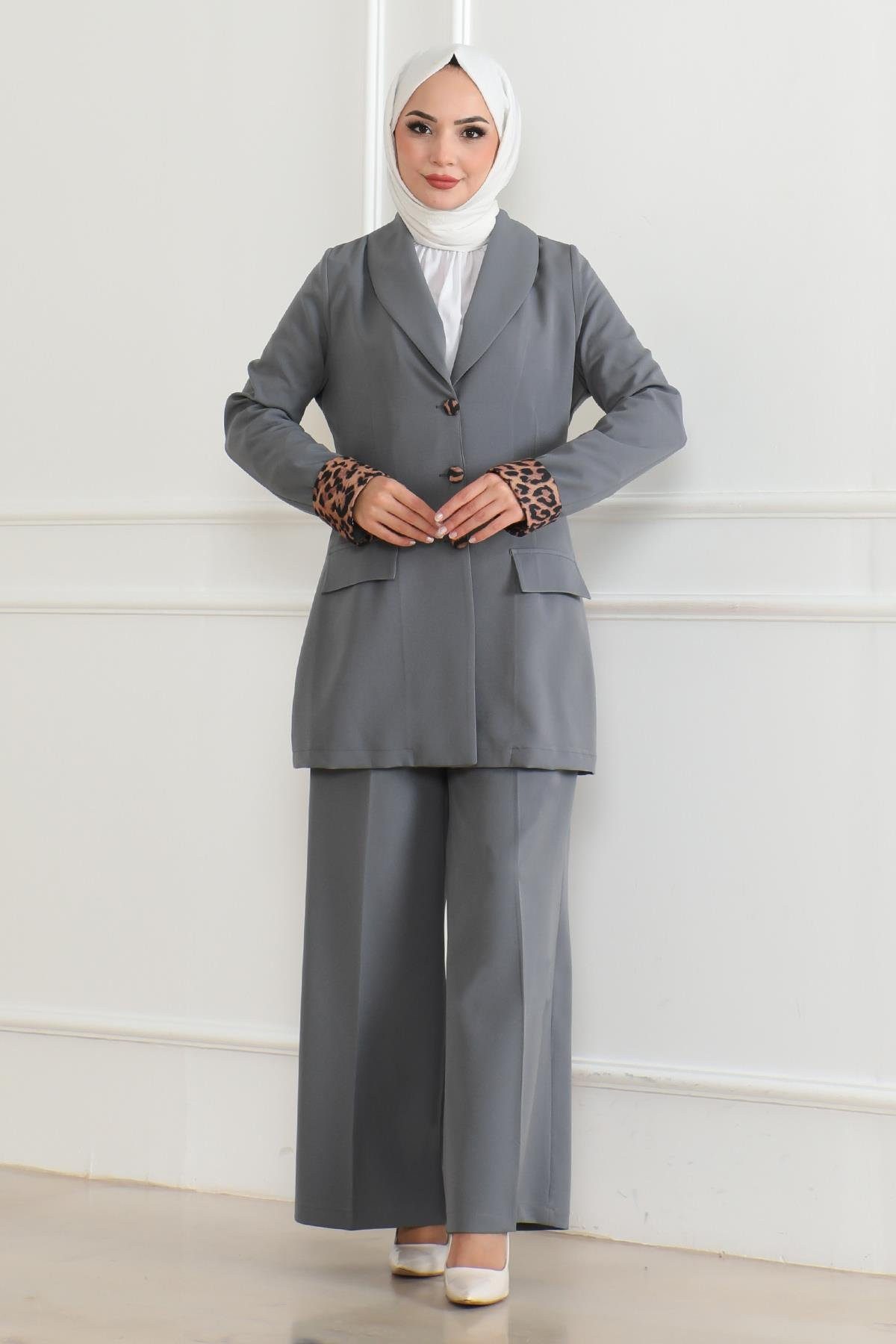 MODAMİHRAM Tunika Leopardenmuster Set Indigo 19218 günstig online kaufen