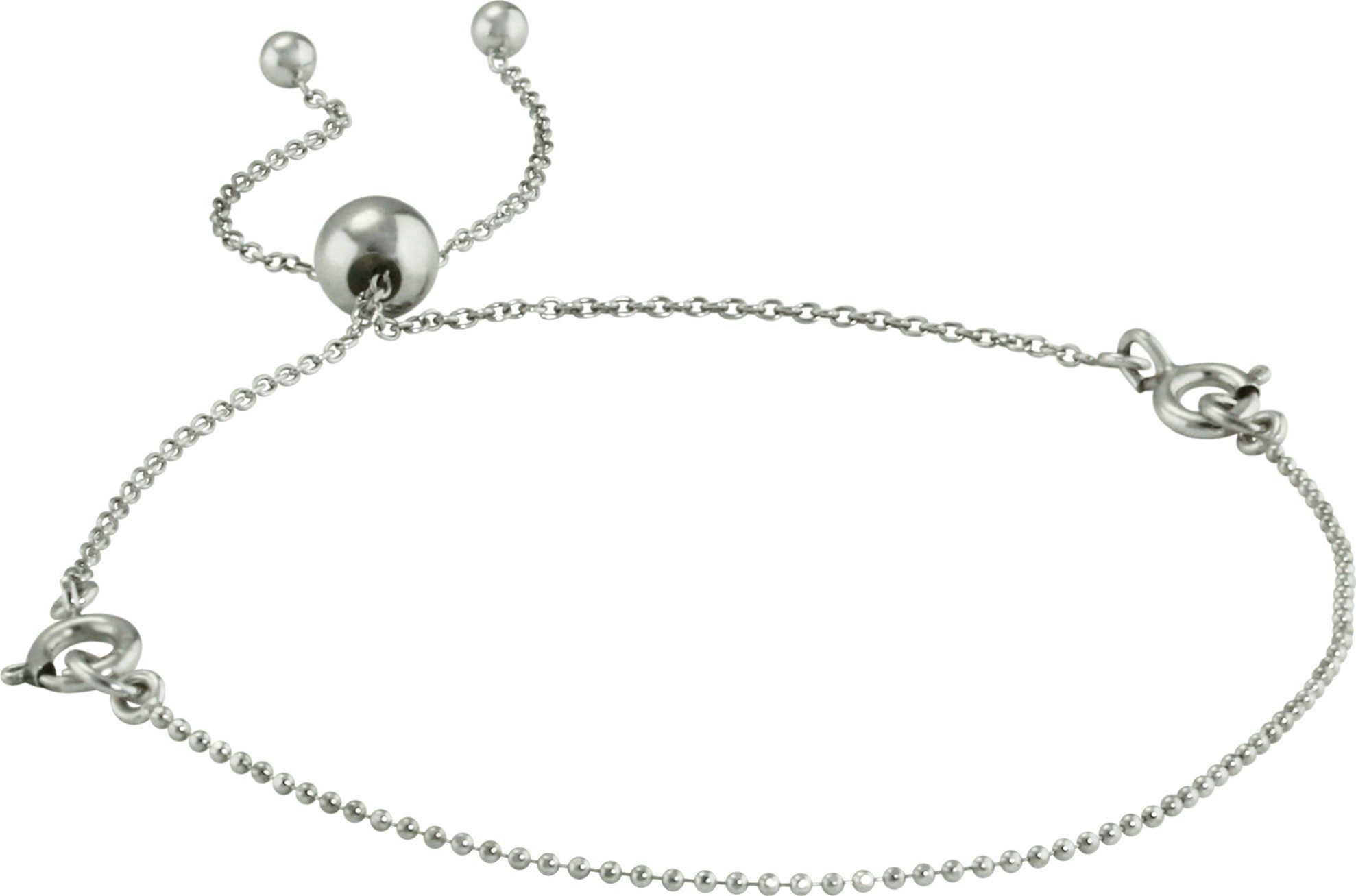 Armäleon Silberarmband Armäleon Damen Armband Kugel-Design (Armband, 2-tlg), Damen Armband 925 Sterling Silber, Farbe: silber