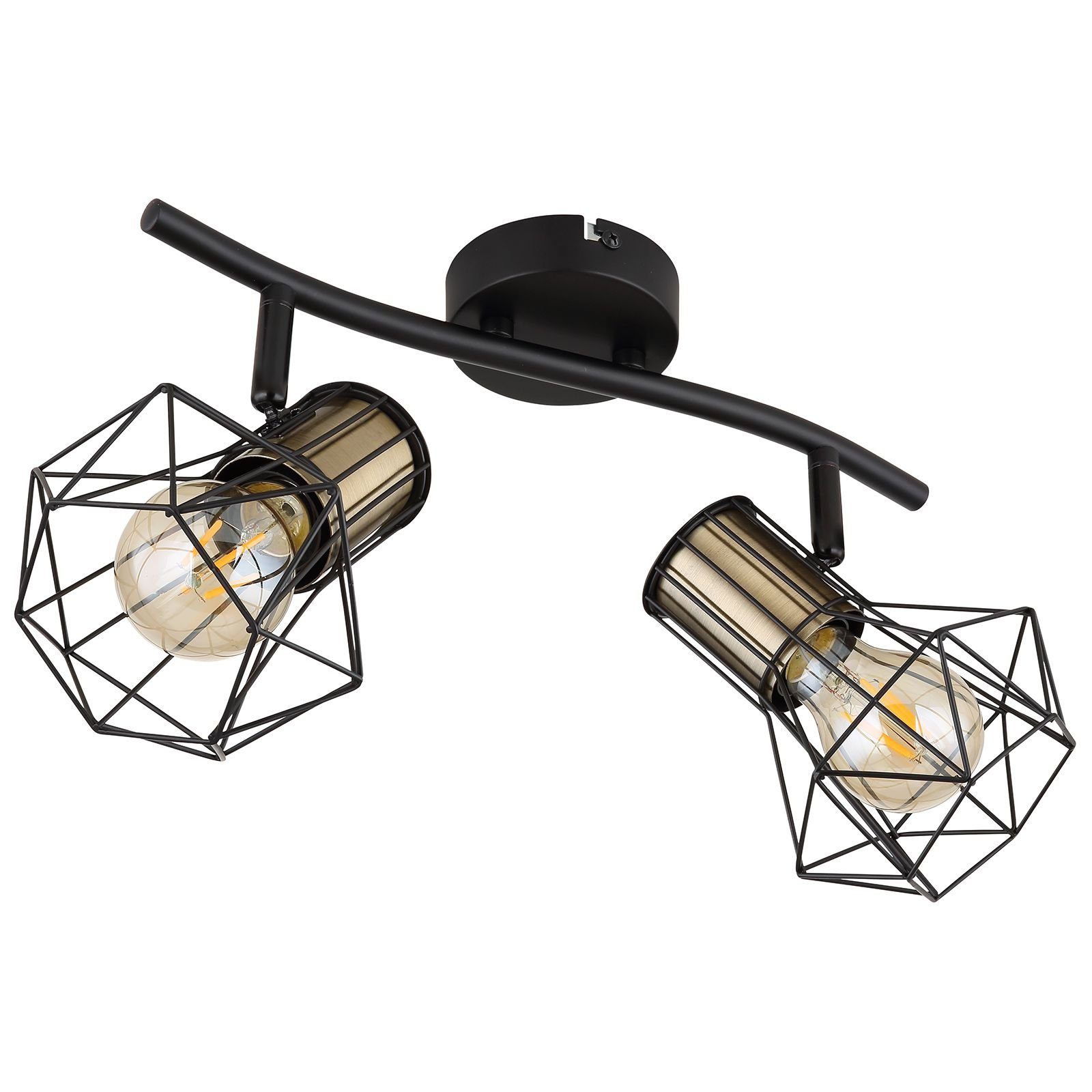 GLOBO Design Hängelampe – Schwarzer Deckenkäfig Mit Korkelement, 68,5 X 20 X 150 Cm