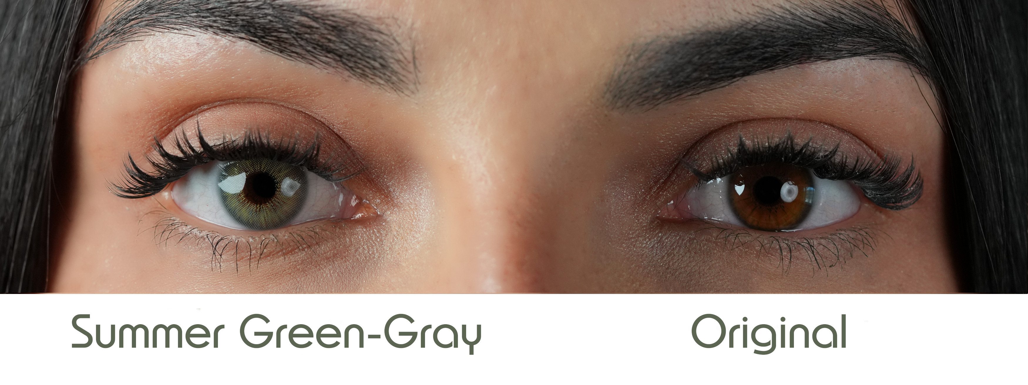 Charmiga Jahreslinsen Farbige Kontaktlinsen grün-grau mit & ohne Stärke Summer Green-Gray