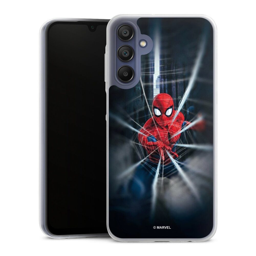 DeinDesign Handyhülle Marvel Spider-Man Kinofilm Spider-Man Webs In Action, Samsung Galaxy A15 5G Slim Case Silikon Hülle Ultra Dünn Schutzhülle