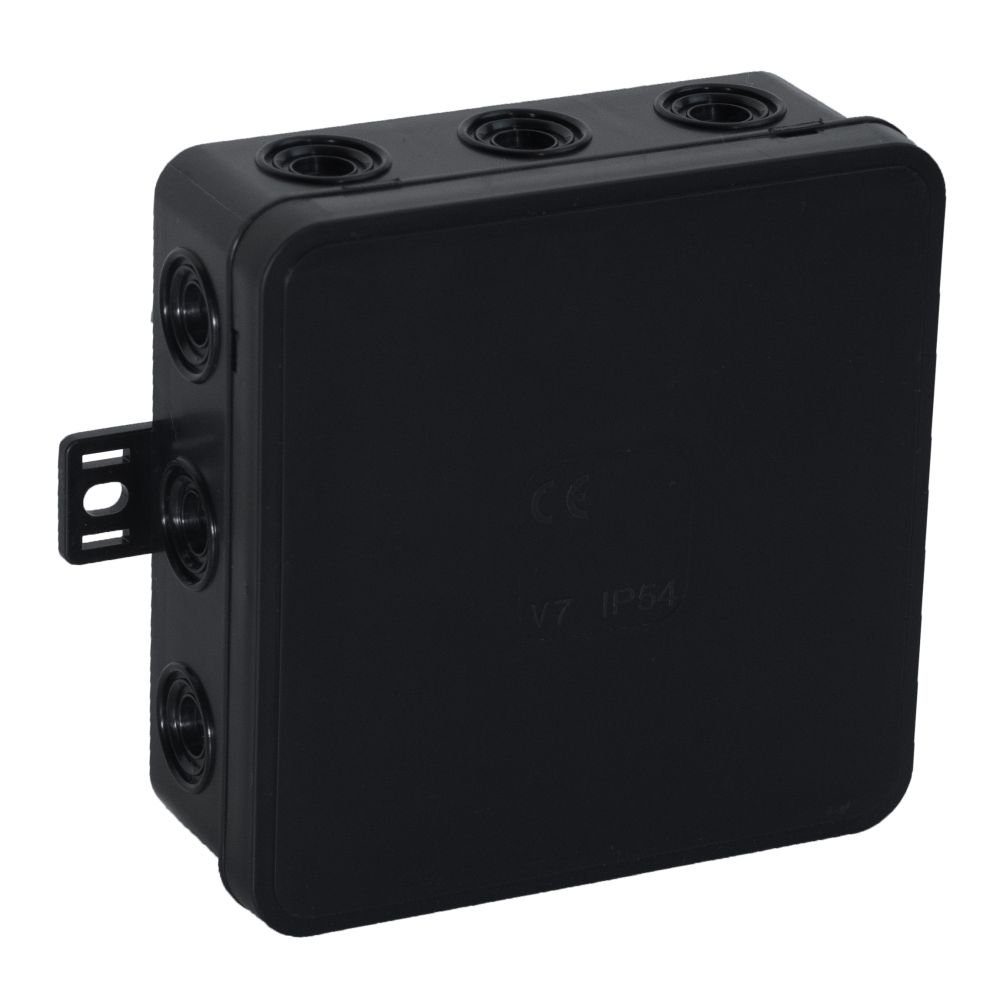 ViPlast Kabelbox Abzweigdose V7 Aufputzdose 12 Einführungen schwarz 400V, ( günstig online kaufen