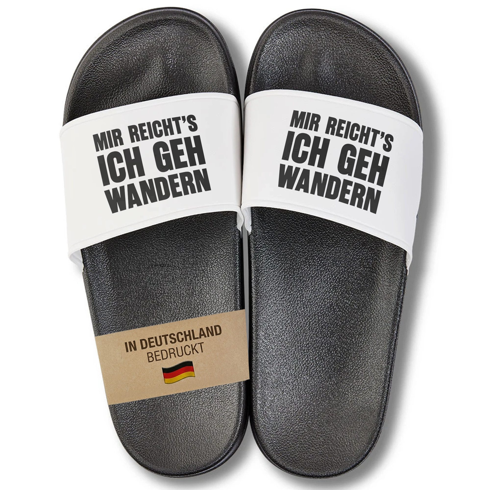 22Feels Geschenk Wanderer Badelatschen Spruch Wandern Outdoor Lustig Frauen Badepantolette IN DEUTSCHLAND BEDRUCKT