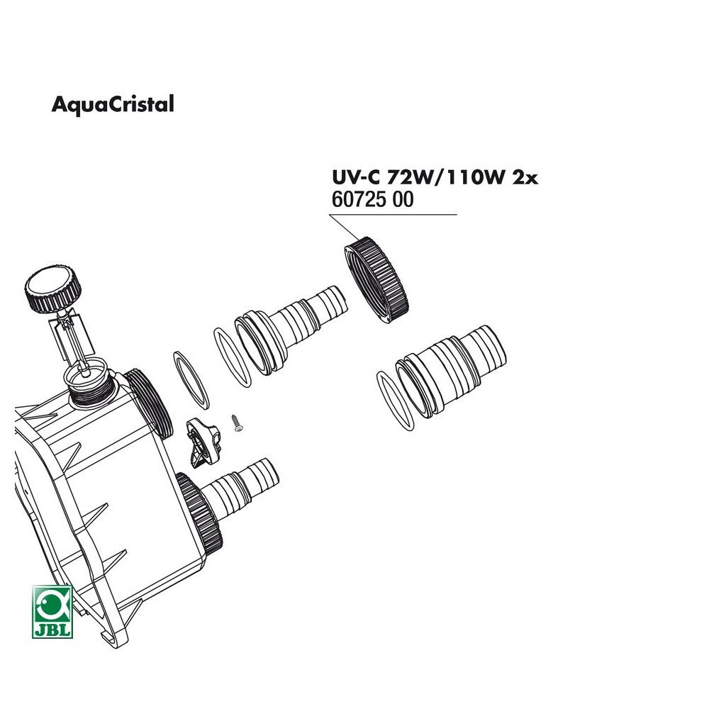 JBL GmbH & Co. KG UVC-Klärer Ersatzteil 2x Überwurfmutter für UV-C 72 / 110 W