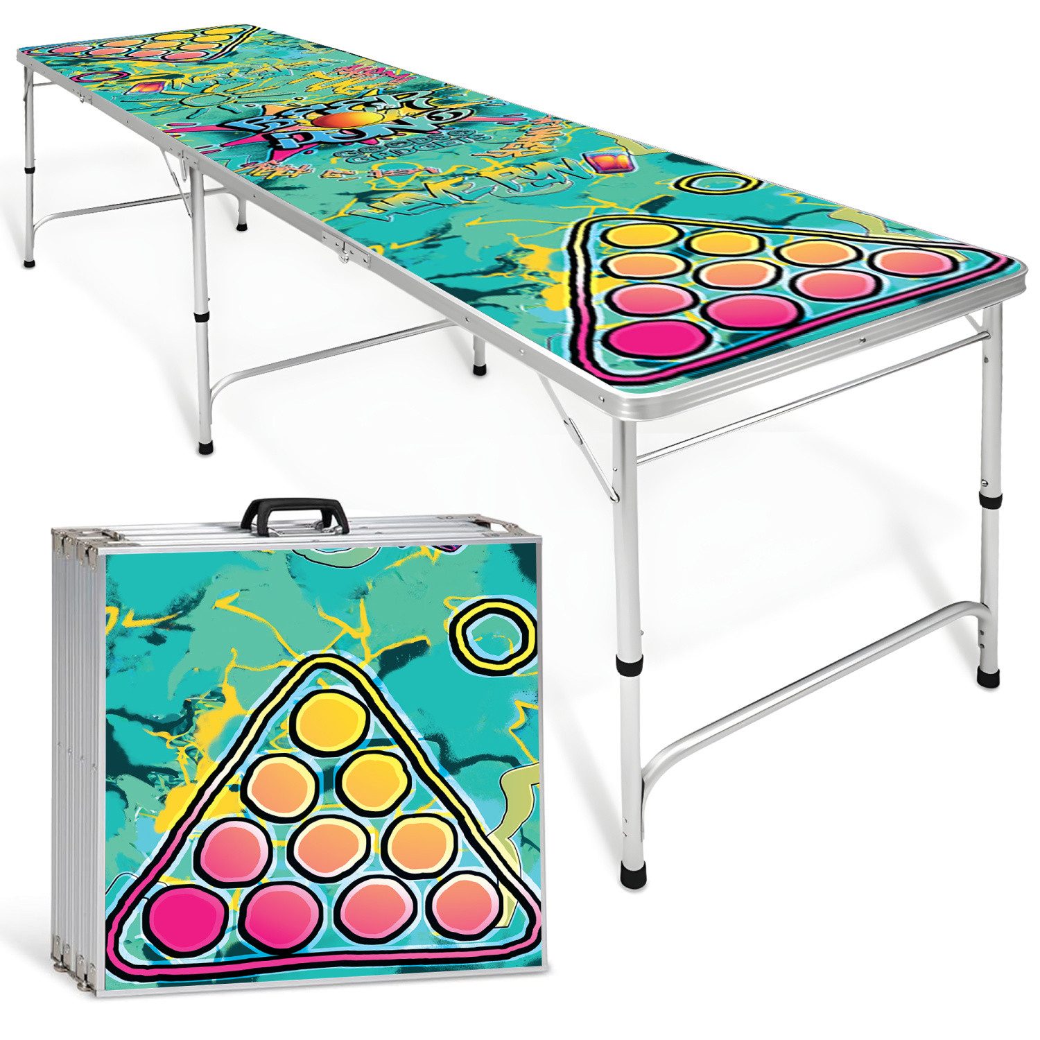 Goods+Gadgets Spieltisch Klappbarer Bierpongtisch, (Hohenverstellbar & Krat günstig online kaufen