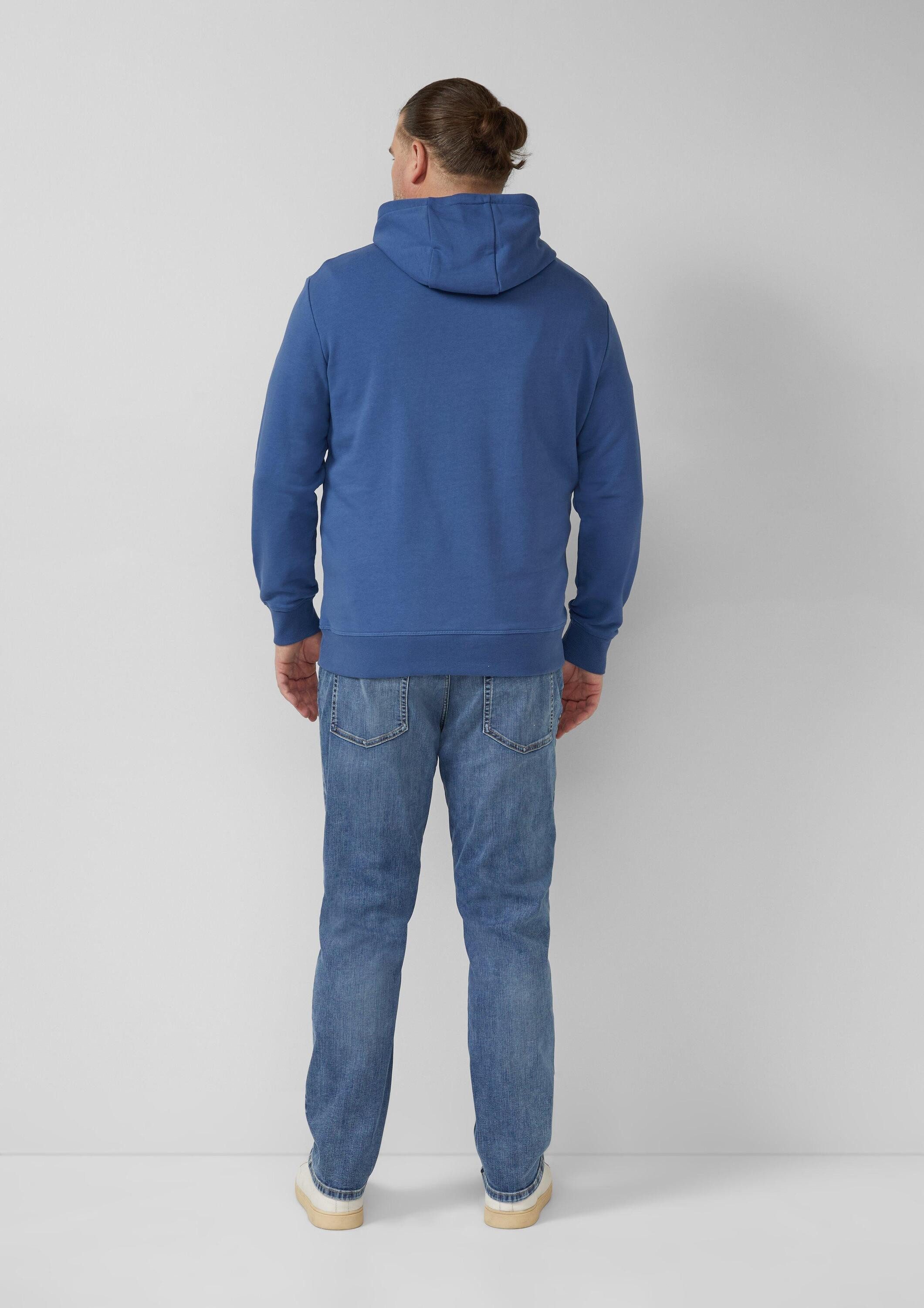 s.Oliver Sweatshirt Sweatshirt Kapuzenpullover aus Baumwollmix mit Logo-Print