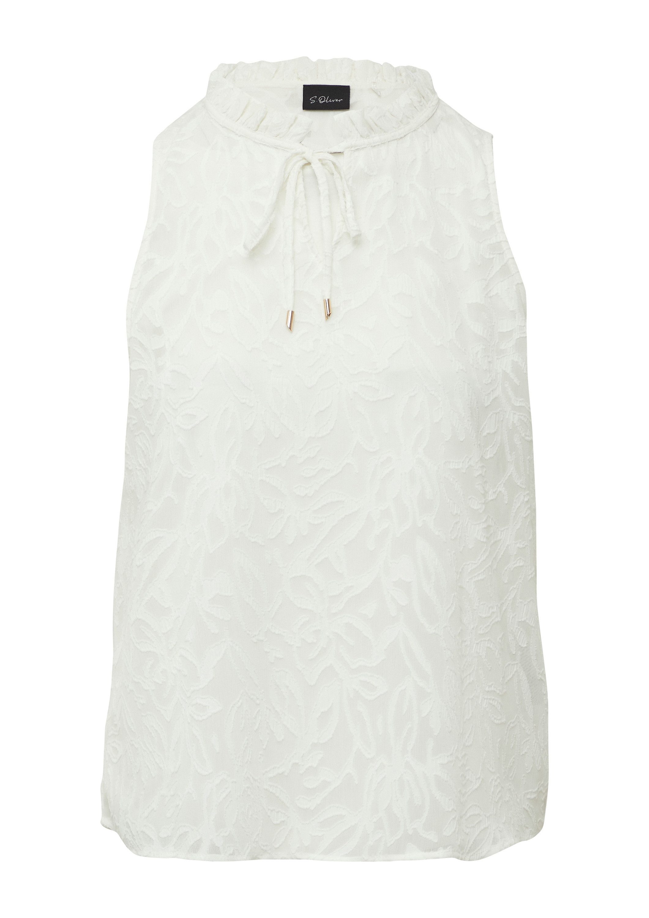 s.Oliver Blusentop Bluse Semitransparentes Top mit Tunika-Ausschnitt und Rü günstig online kaufen