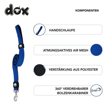 DDOXX Hundeleine Hundeleine Air Mesh 120 cm, Hand-Schlaufe, Blau M - 2,5 X 120 Cm Nylon