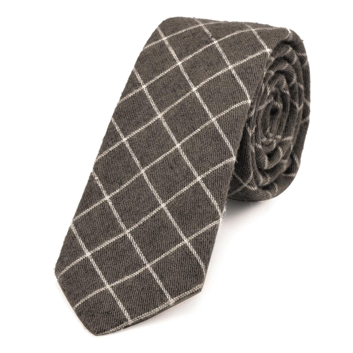 DonDon festliche 1-St., gestreift, Krawatte Krawatte Baumwolle, braun Büro Streifen oder Veranstaltungen kariert Herren 6 oder Krawatte) für oder Karos mit cm kariert 1x (Packung,