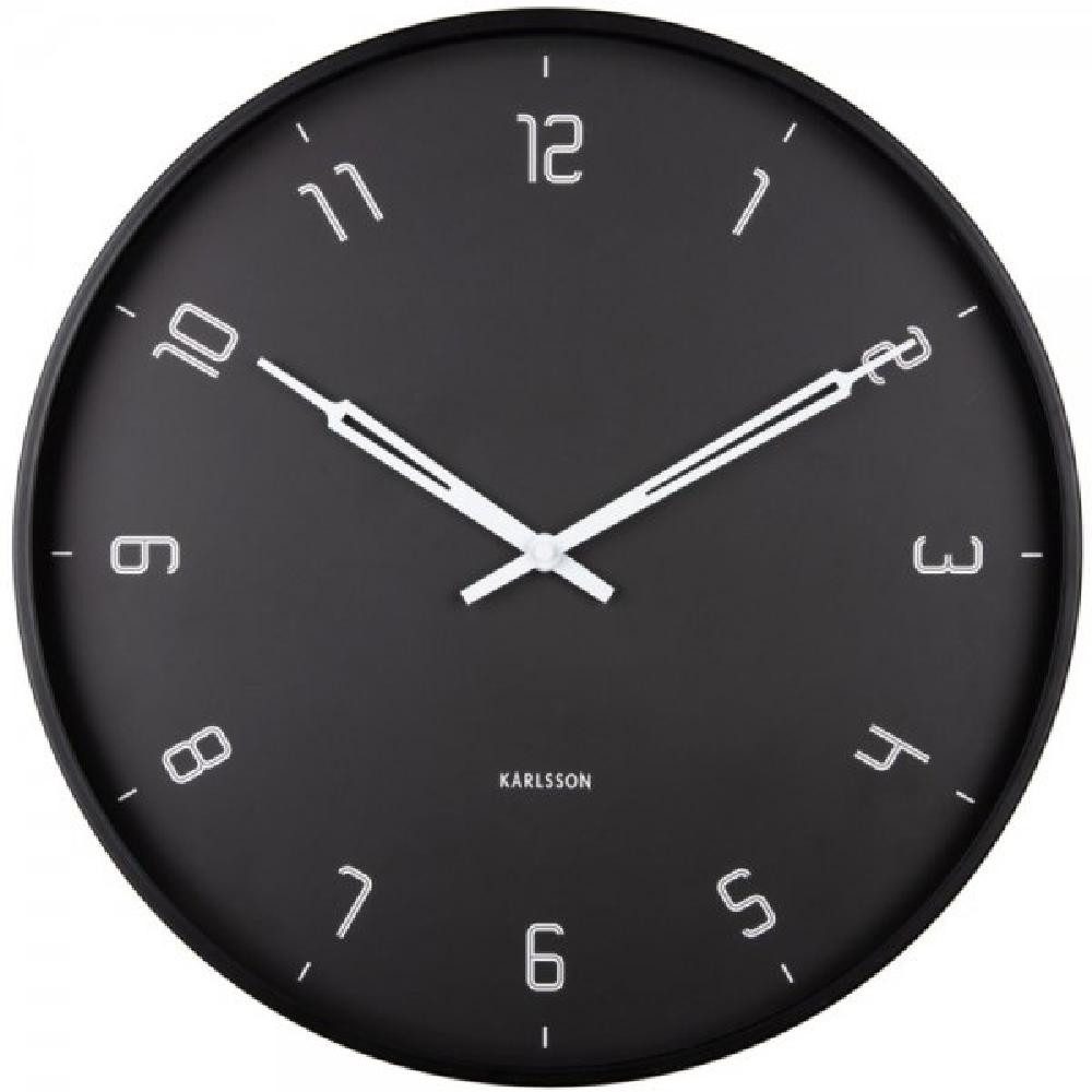 Karlsson Uhr Wanduhr Stark Iron Matt Black (40cm)