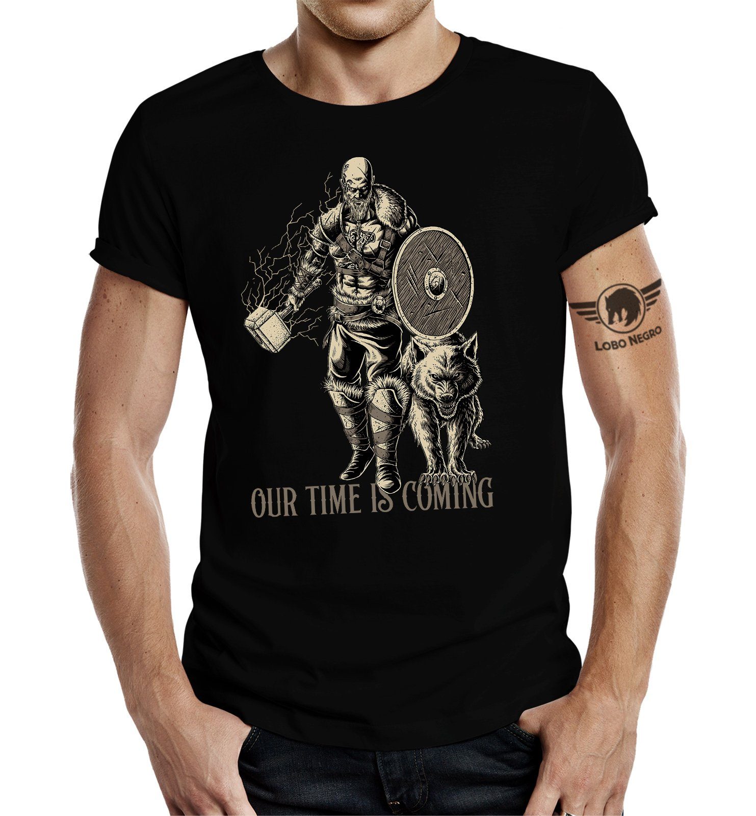 Wikinger für Our is Fan: den LOBO T-Shirt NEGRO® Time Coming