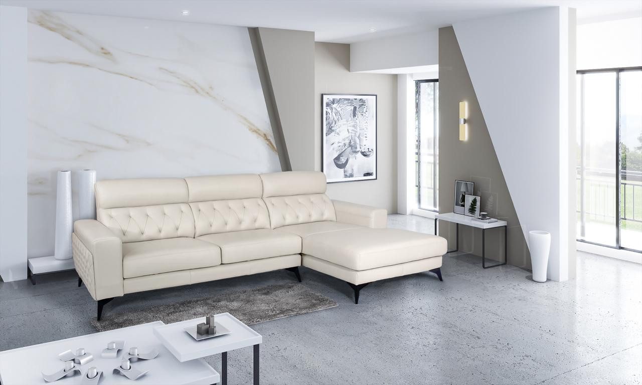 Salottini Ecksofa Designer Ecksofa Modell McCallan Deluxe Leder Eckcouch, 2 Teile, Vollleder