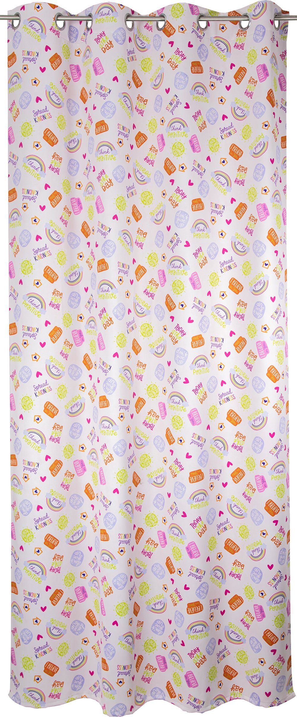 EXPERIENCE Verdunkelungsvorhang Ösenschal Ösenvorhang verdunkelnd Verdunklungsschal Thermovorhang Happy Regenbogen 145x245 cm (1 St), Ösen, Kinderzimmer
