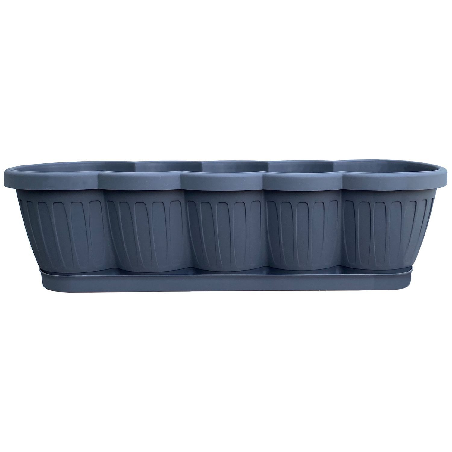 Thumbnail - BURI Blumenkasten 1er Set 60cm Blumenkasten Pflanzkasten Anthrazit mit Bewässerung