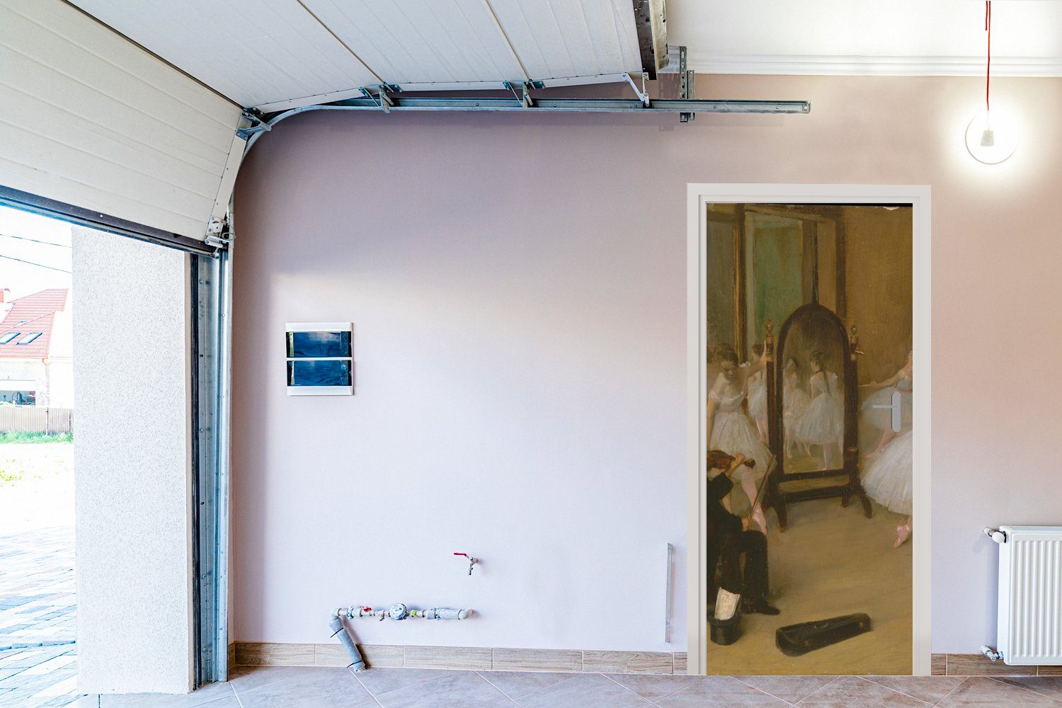 von Klasse Türaufkleber, MuchoWow Matt, bedruckt, Gemälde Tür, St), (1 Die Türtapete Edgar cm Fototapete für 75x205 tanzende - Degas,