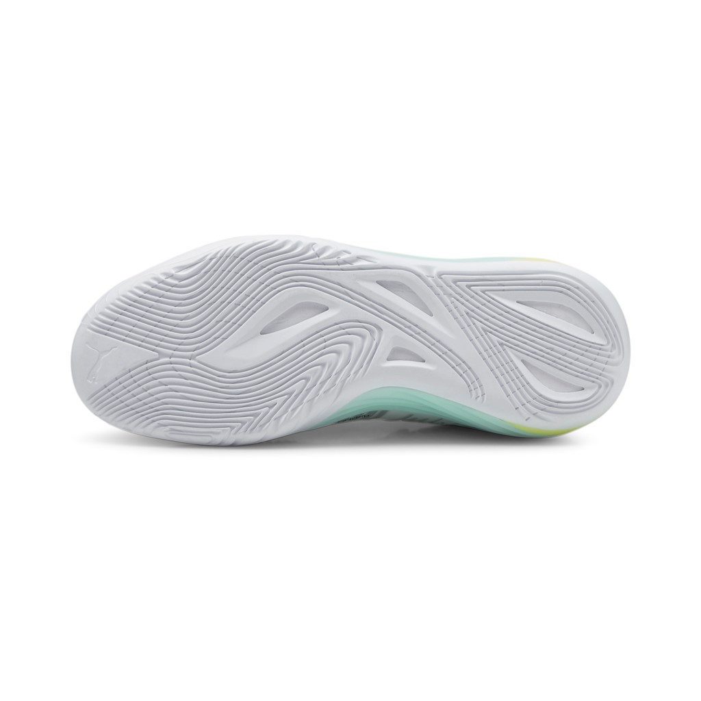 PUMA Hallen-Indoorschuhe Fusion Nitro weiss/hellblau Herren Badmintonschuh