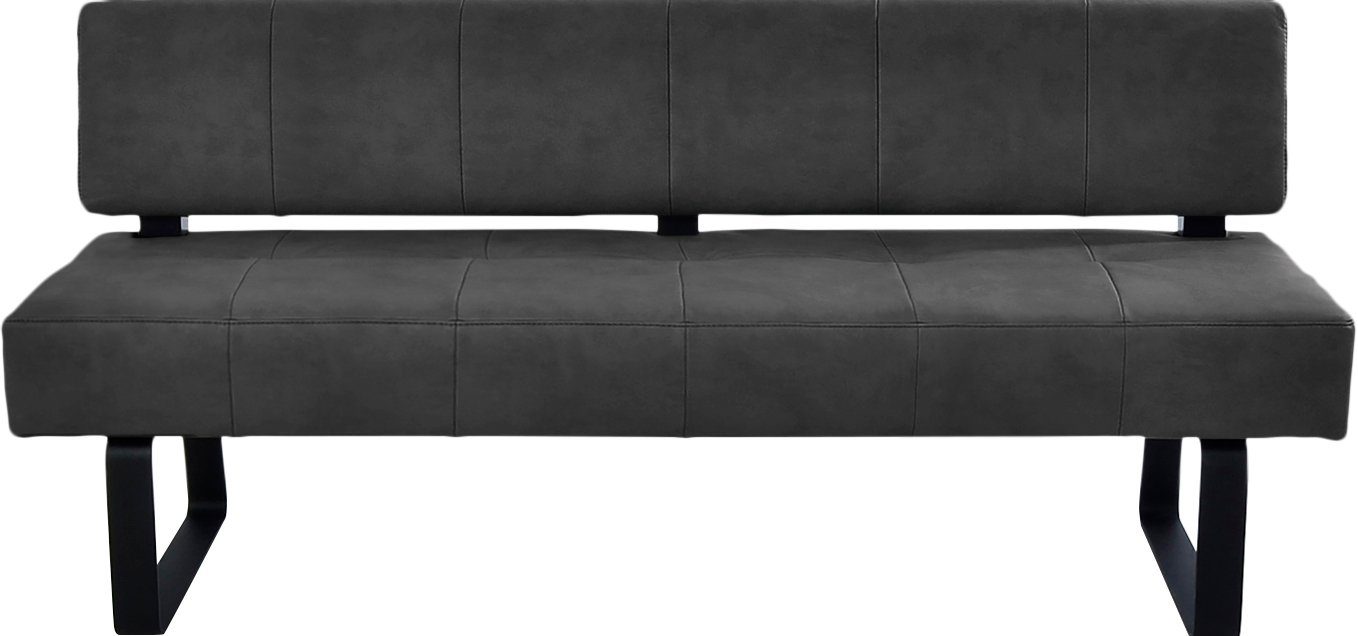 K+W Komfort & Wohnen Essbank Spider II Polsterbank, Sitzsteppung, bequem durch Sandwichbauweise, Metallkufe in schwarz
