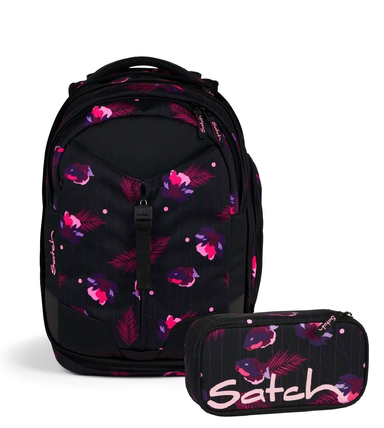 Satch Schulranzen Schulrucksack-Set MATCH Mystic Nights 2-teilig, Kollektion 2025 (2-teilig), Schulranzen, ergonomisch, 30 + 5 Liter