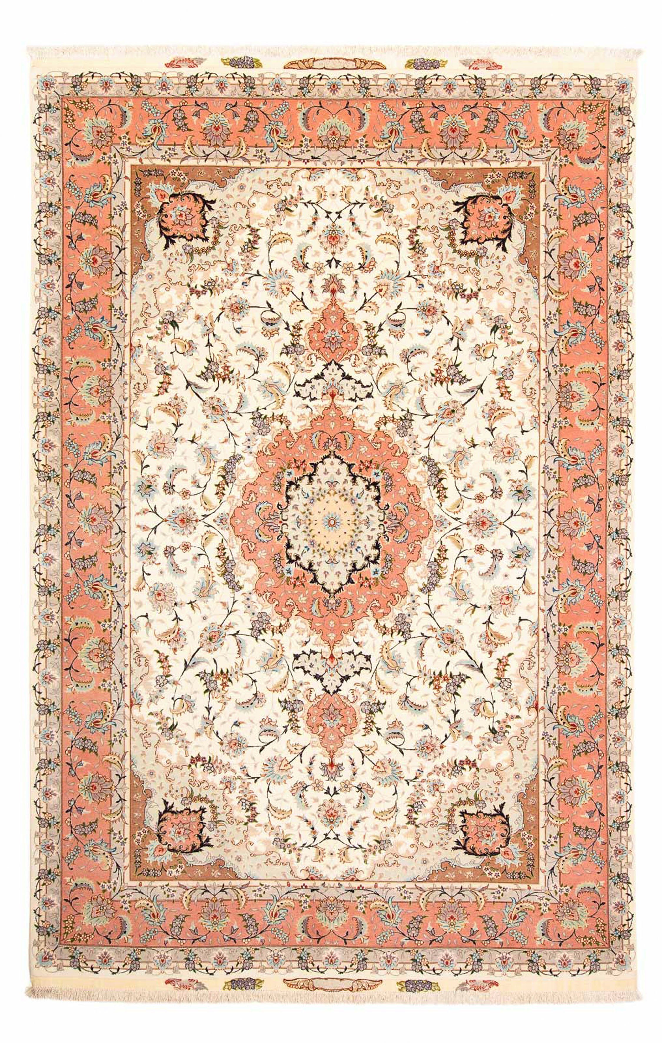Orientteppich Perser - Täbriz - morgenland, mit - rechteckig, mm, x Wohnzimmer, Handgeknüpft, 306 200 Einzelstück Höhe: 7 Royal cm beige, - Zertifikat