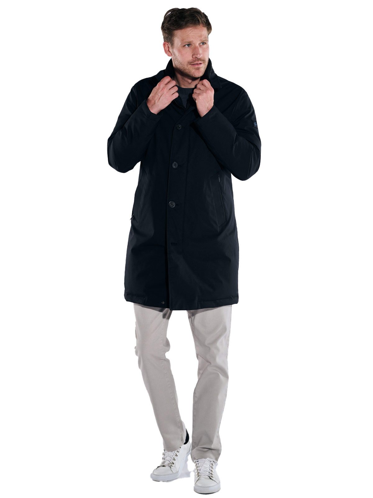 ENGBERS GERMANY Kurzmantel Herren Mantel mit Funktionsdetails, Saphirblau