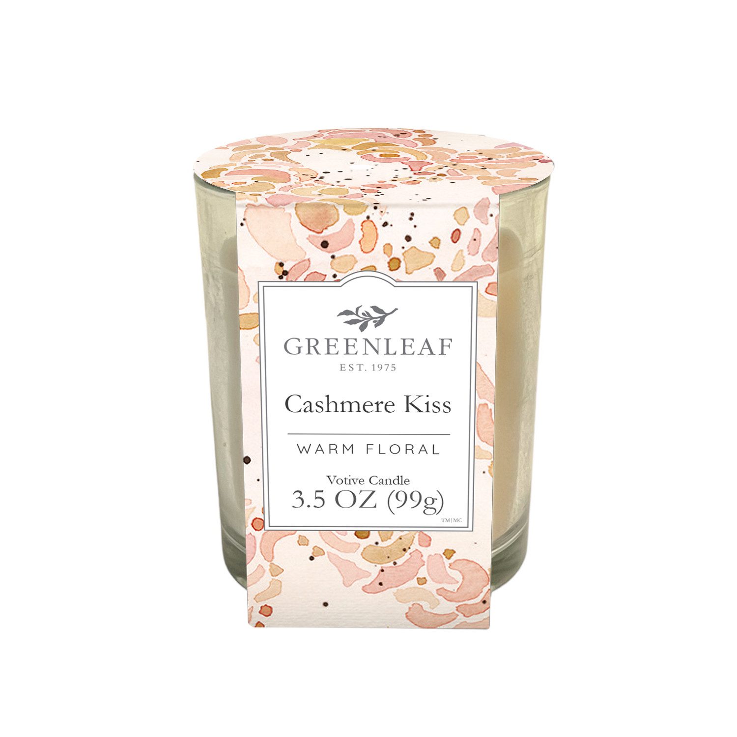 Greenleaf Duftkerze Cashmere Kiss (1-tlg), Votive Candle Duftkerze im Glas 99 g