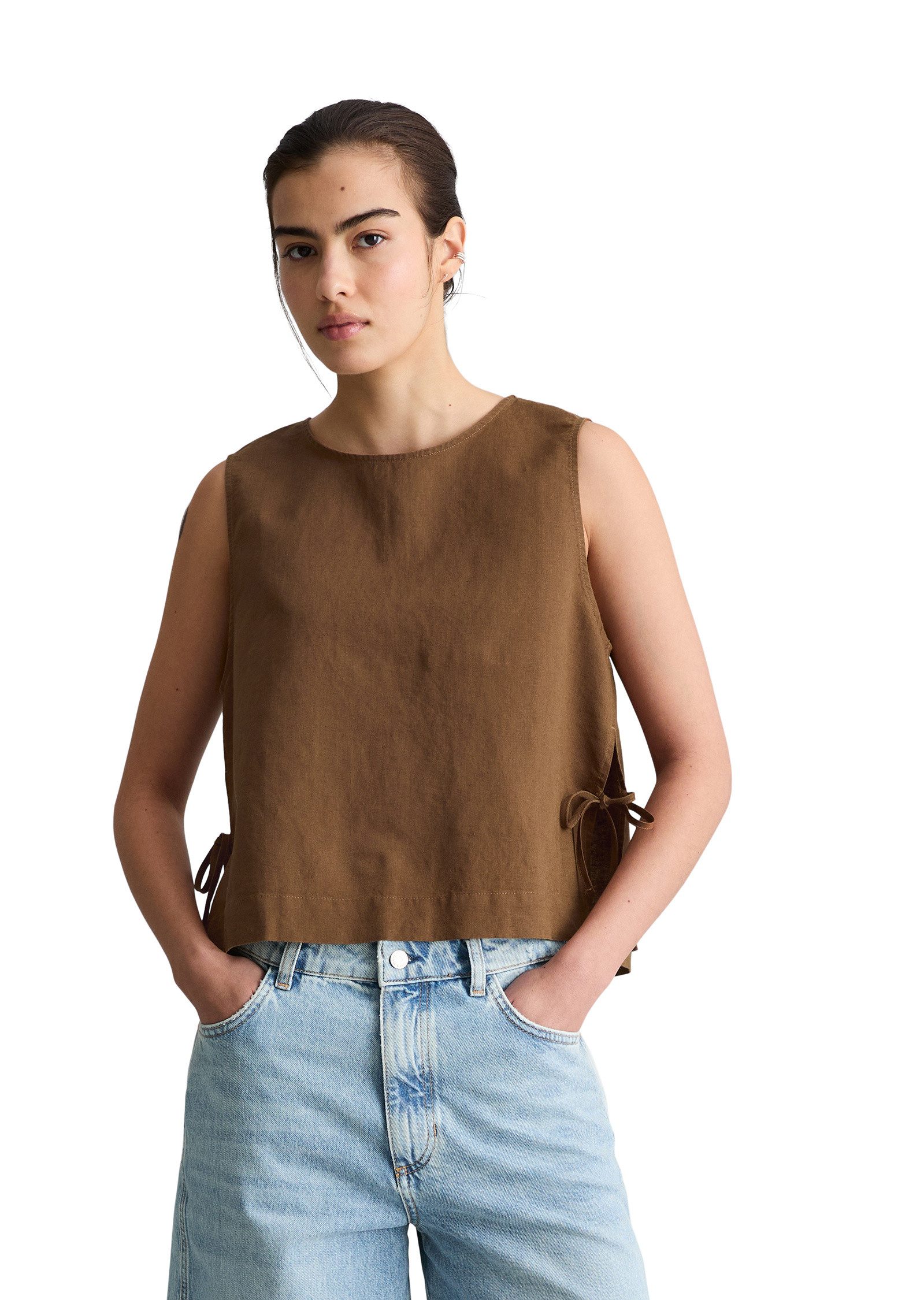 Marc O'Polo DENIM Blusentop aus Leinen-Baumwolle-Mix