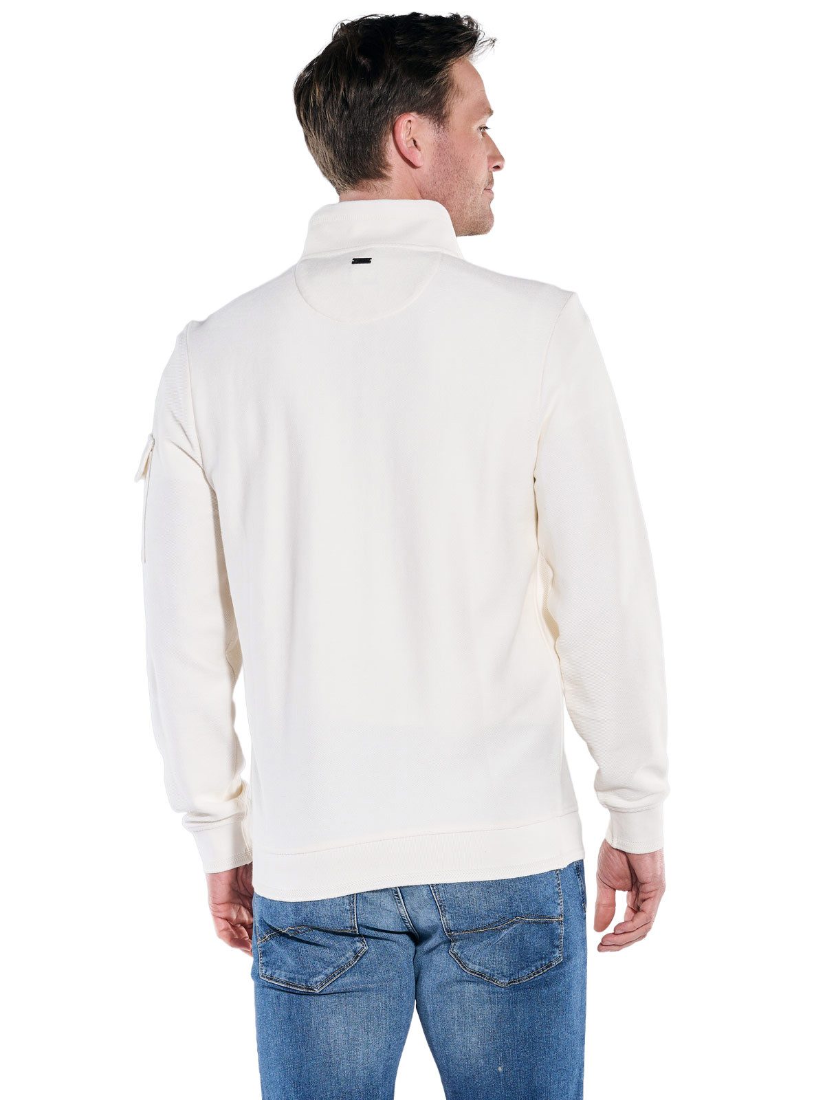 Engbers Sweatshirt Herren Sweatshirt Stehbund, Naturweiss