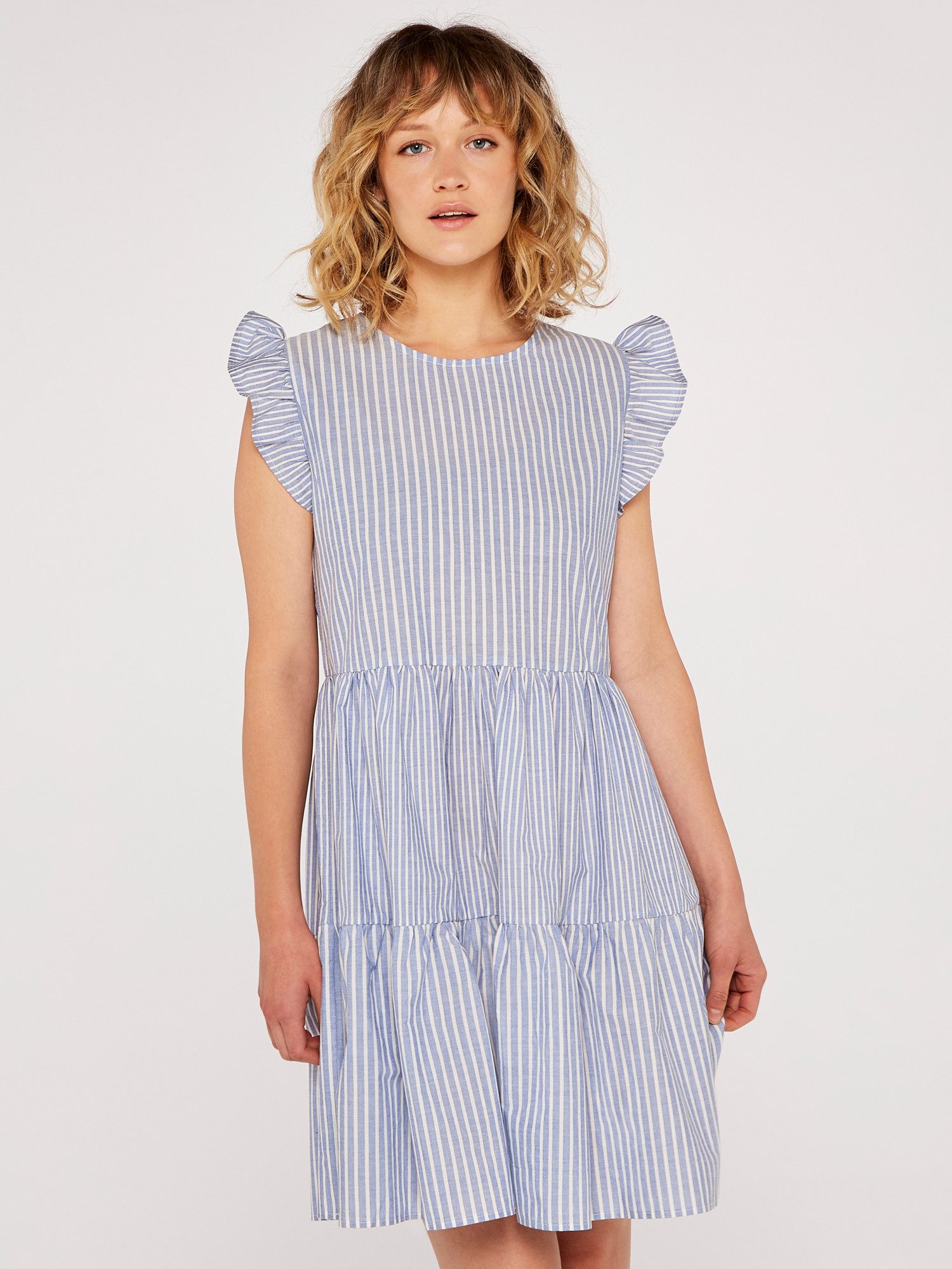 Apricot Minikleid Mix Stripe Lines Tiered günstig online kaufen