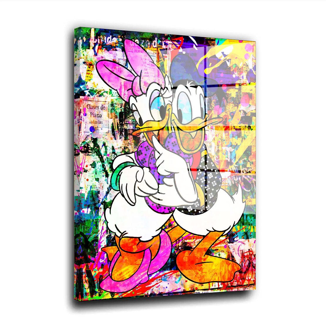 Acrylglasbild Pop Art Duck Loving Forever Comic Acrylglas Wandbild Bild Wanddeko Woh