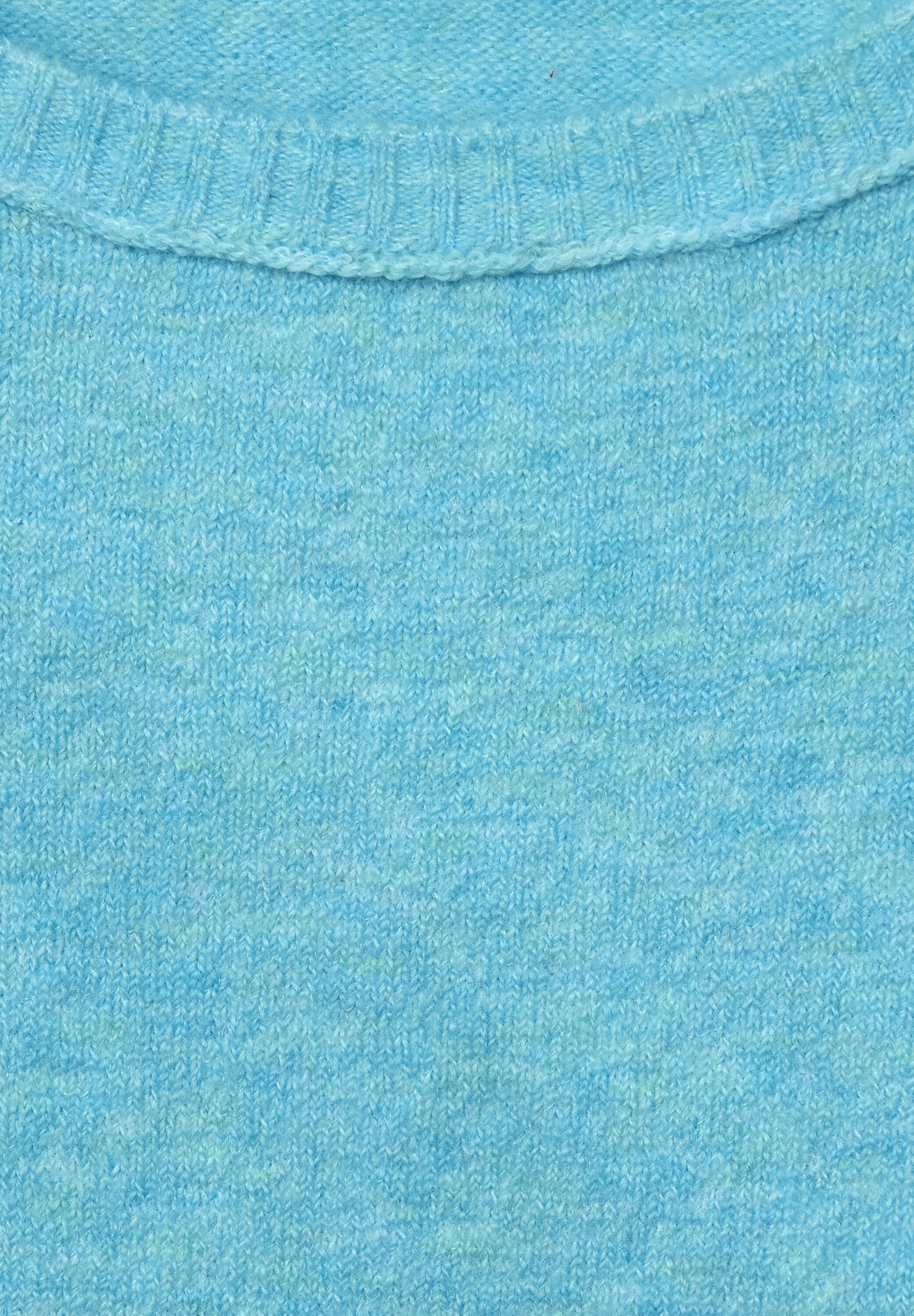 in Cosy Rundhalspullover Locker geschnitten Pullover Cecil Cecil Melange Blue Aquatic (1-tlg)
