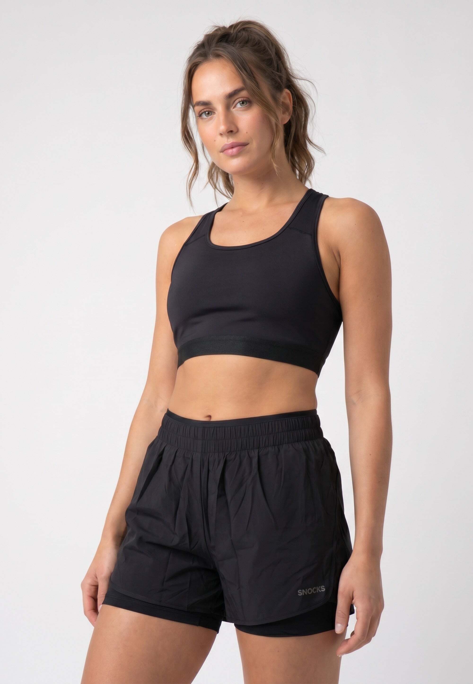 SNOCKS Trainingsshorts Damen kurze Sport Hose (1-tlg) mit integrierten Jersey-Tights