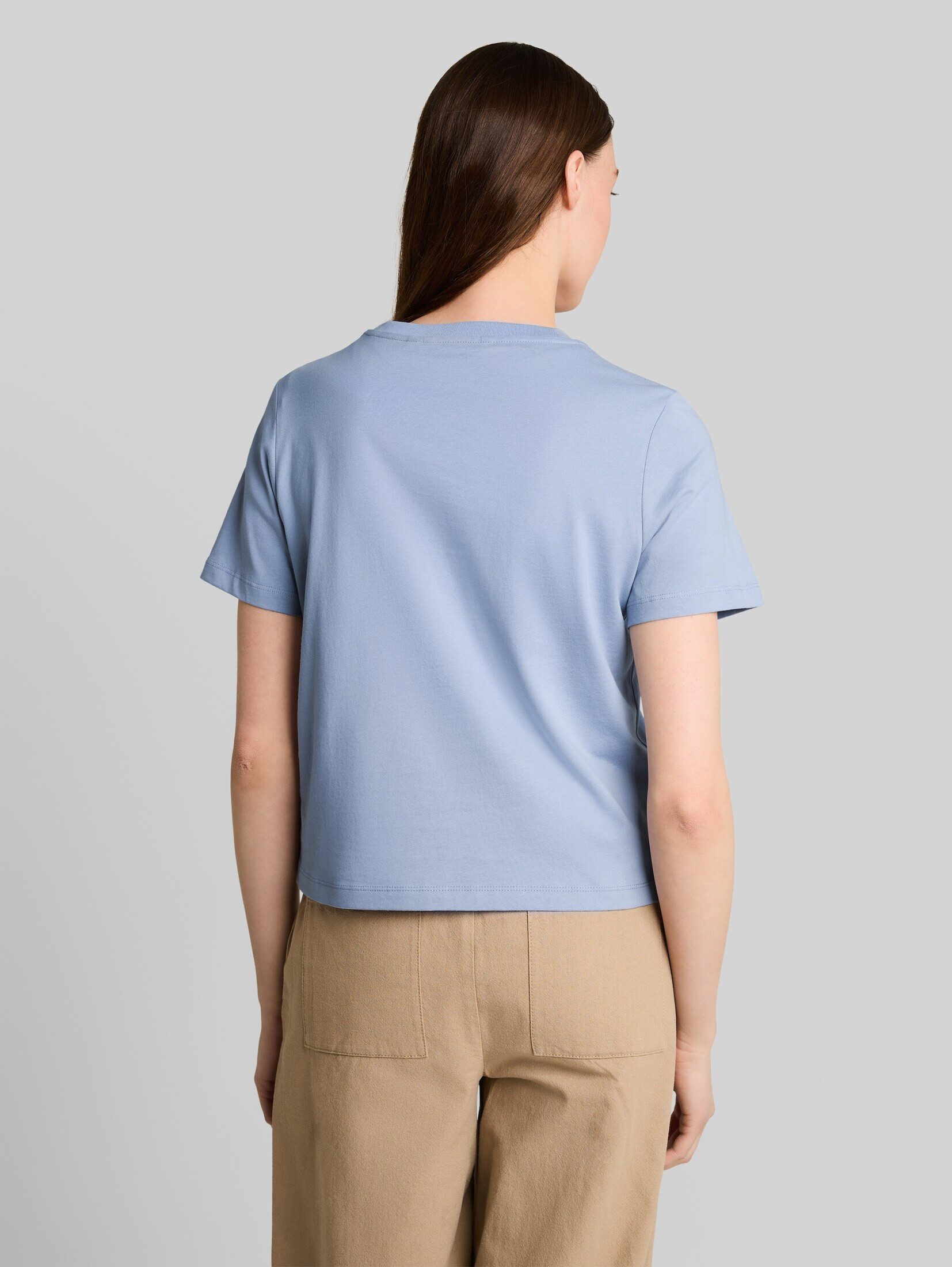 TOM TAILOR Denim T-Shirt T-Shirt Loose Fit T-Shirt mit Häkelblumen-Applikationen