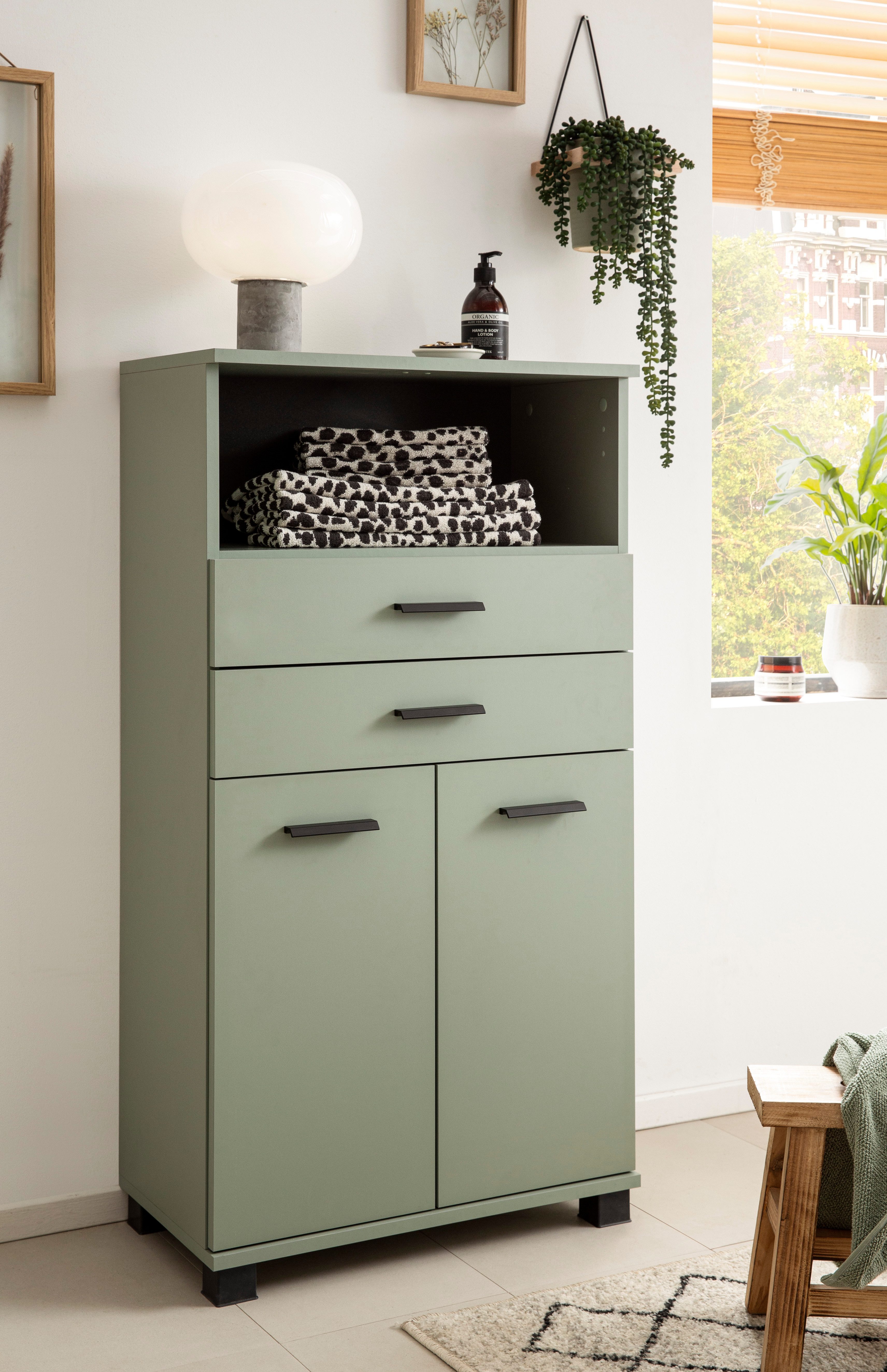 welltime Midischrank "Palermo, Breite 60 cm made in Germany", Metallbeschlä günstig online kaufen