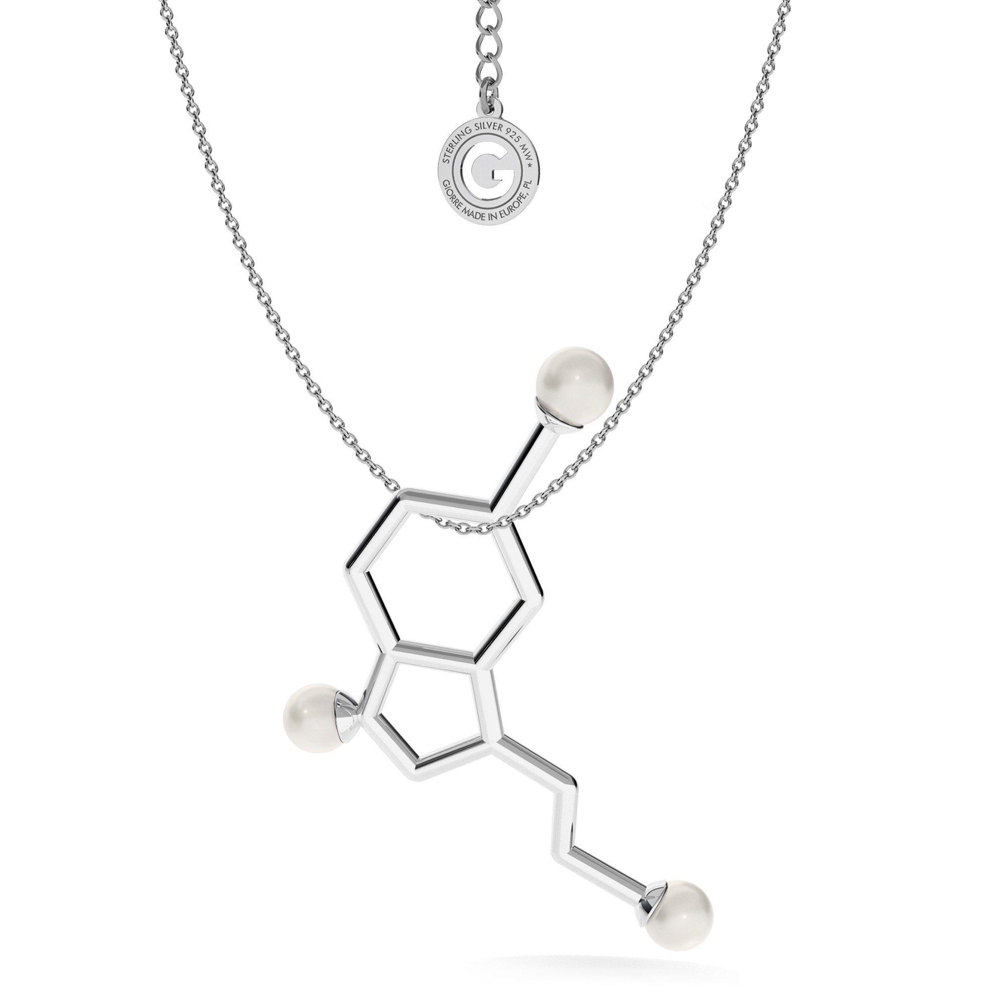 Halskette Serotonin mit Giorre Formel von der Kette mit Anhänger, chemischen