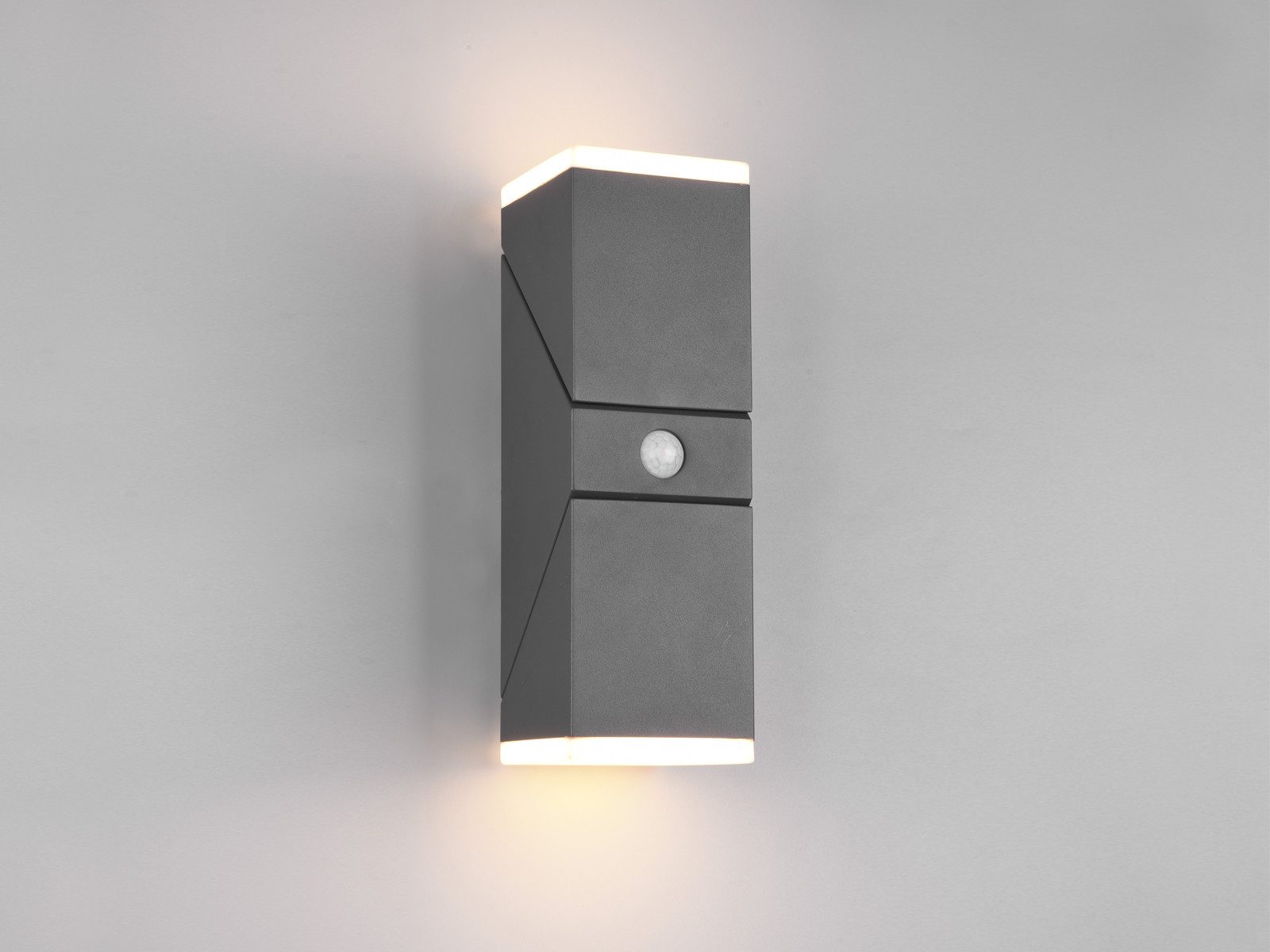 TRIO Leuchten LED Außen-Wandleuchte, Bewegungsmelder, LED fest integriert, warmweiß, Wand Außenleuchte, Hausbeleuchtung Leuchtelemente schwenkbar Höhe 28cm