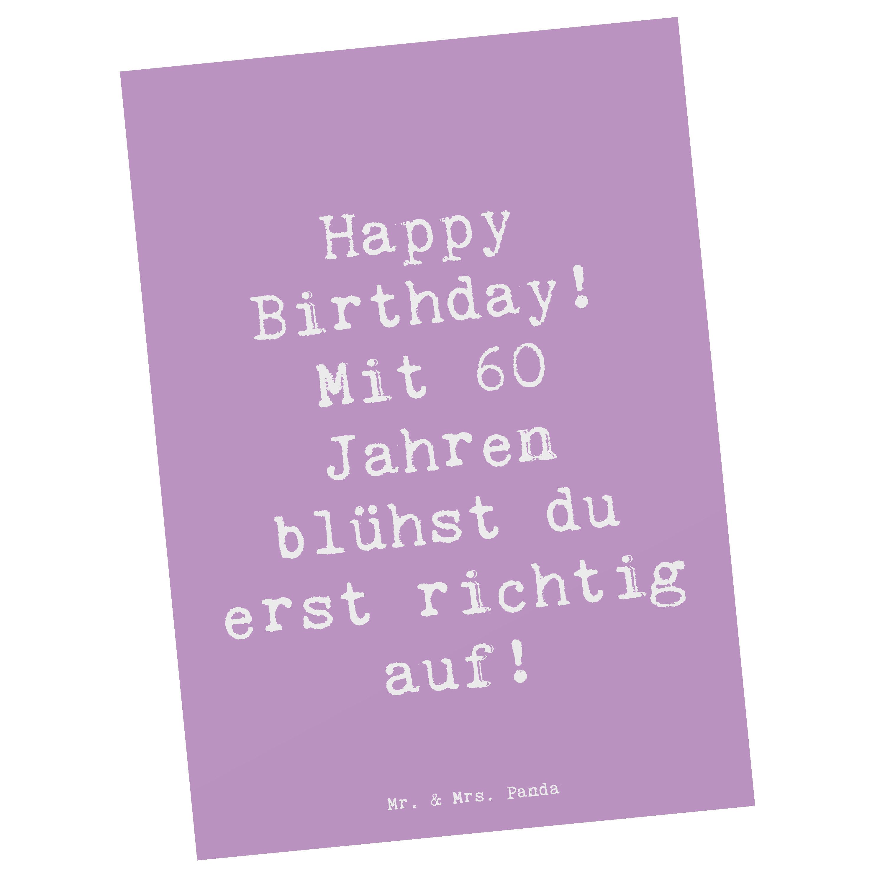 Postkarte Spruch 60. Geburtstag Aufblühen - Lavendeltraum - Geschenk, Lebenswei