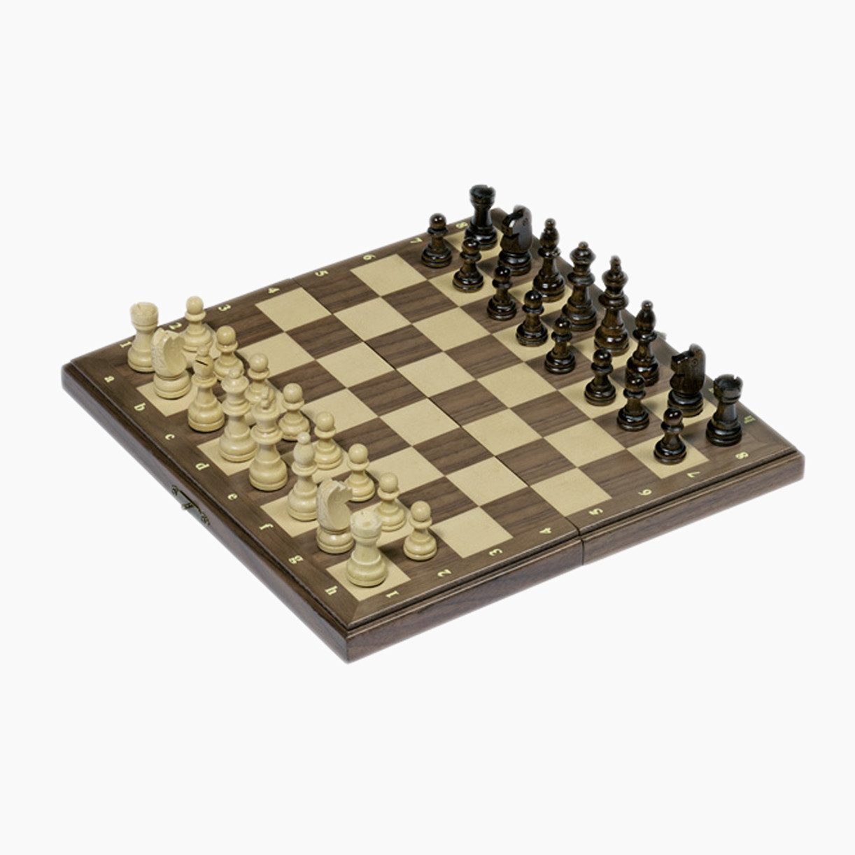 goki Spielesammlung Magnetisches Schachspiel in Holzklappkassette, schach, Hochwertige Materialien und edles Design
