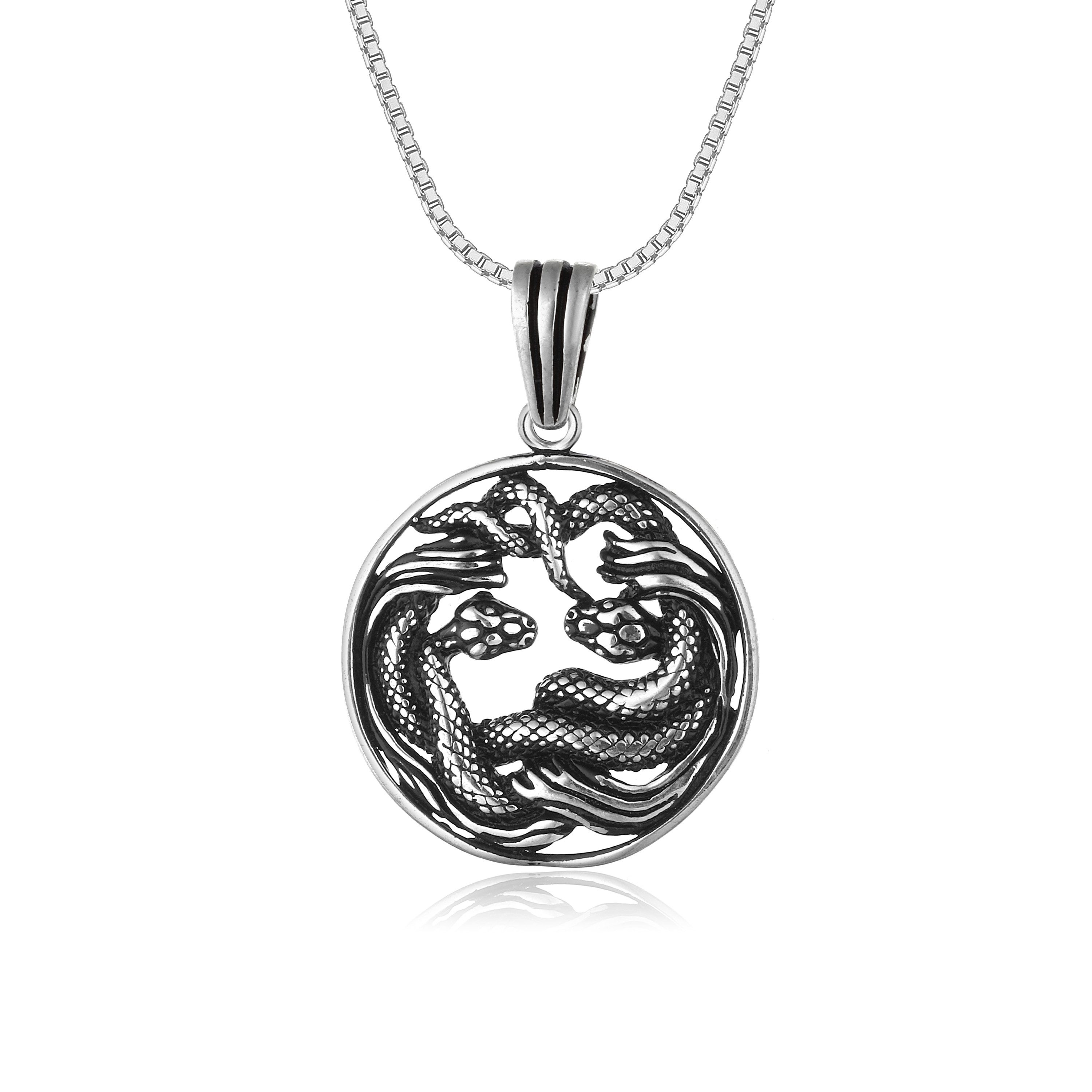 Kette mit Anhänger Schlangenkette Silber Damen Halskette Silber Schlangen Anhänger