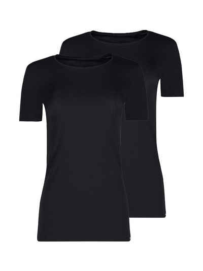 Skiny Unterhemd 2er Pack Damen Shirt kurzarm Cotton Essentials (Packung, 2-St) -