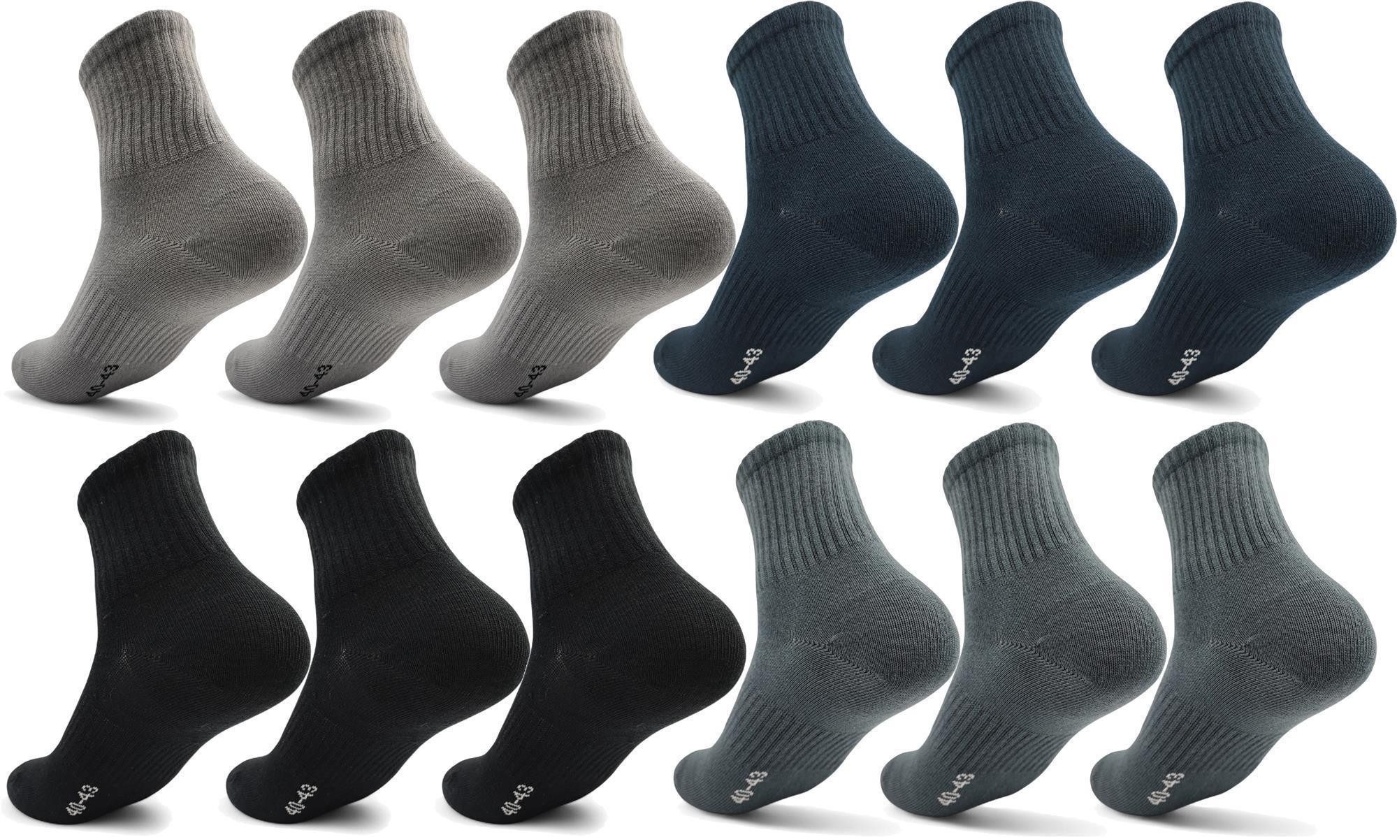 EloModa Sportsocken 12 Paar Herren Sport Sneaker Socken Quarter Socks Kurzs günstig online kaufen