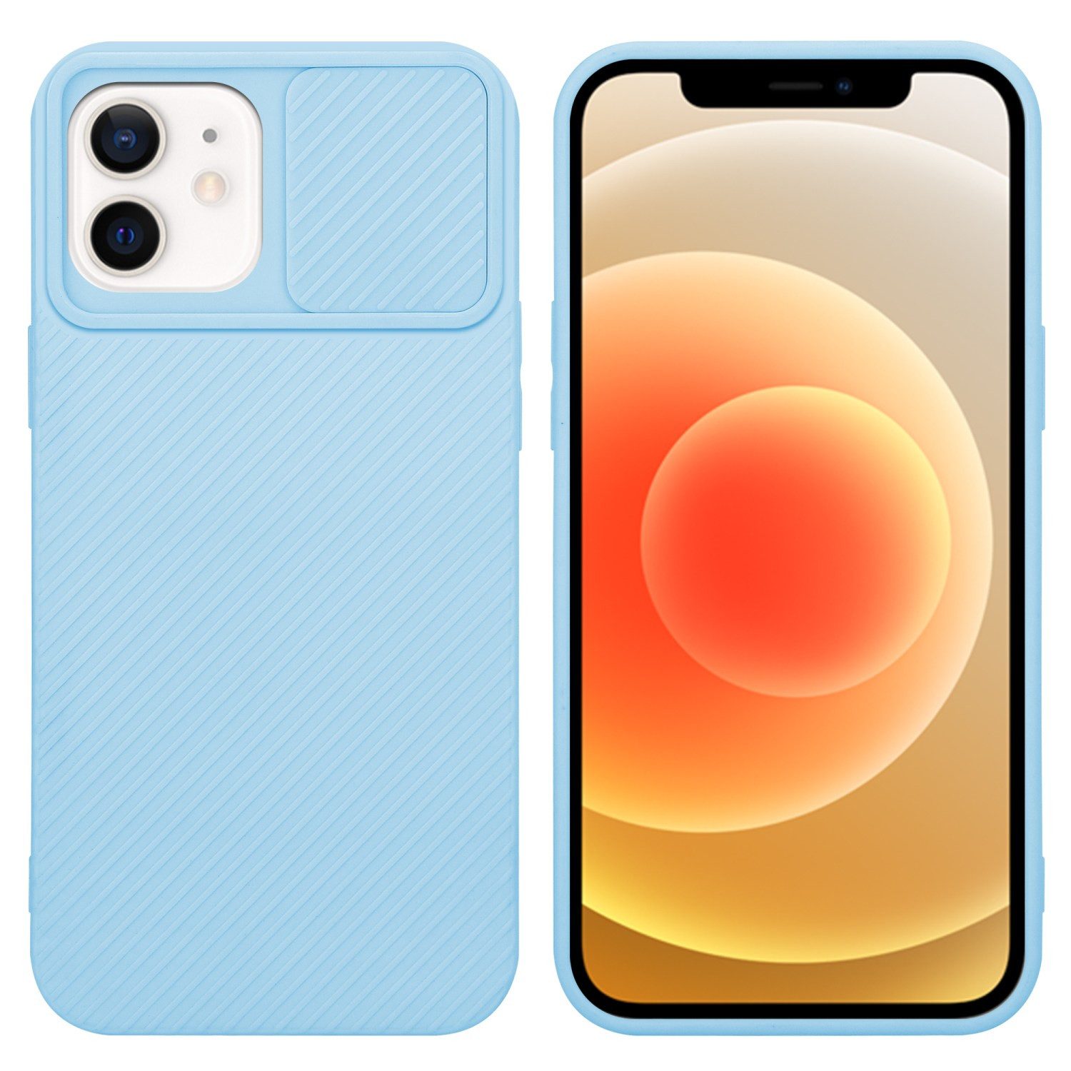 Cadorabo Handyhülle für iPhone 12 Hülle Apple iPhone 12, Schutzhülle - TPU Silikon Hülle - mit Kameraschutz