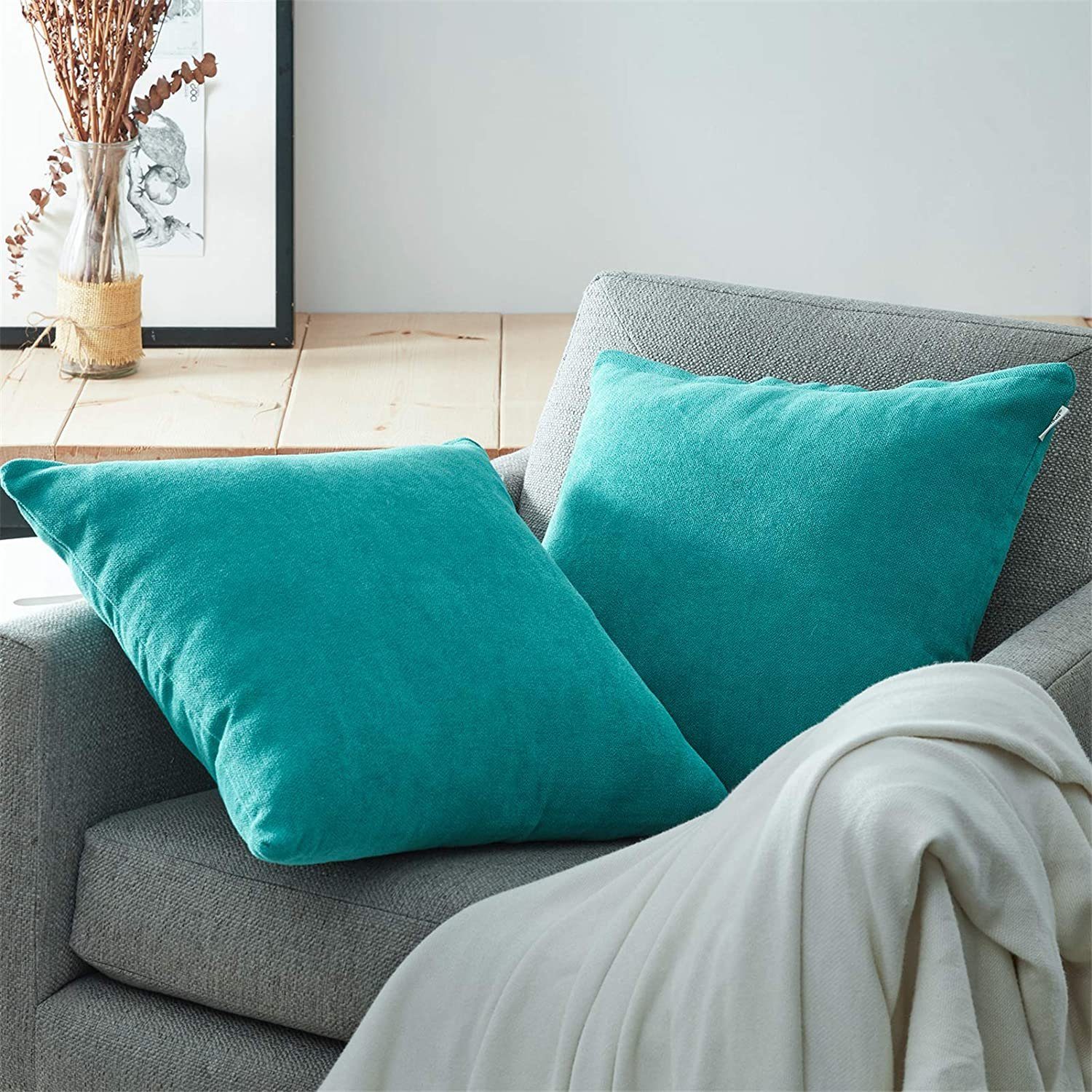 Roseninsel Dekokissen Chenille Kissenbezug & Innenkissen 1er oder 2er Set, günstig online kaufen