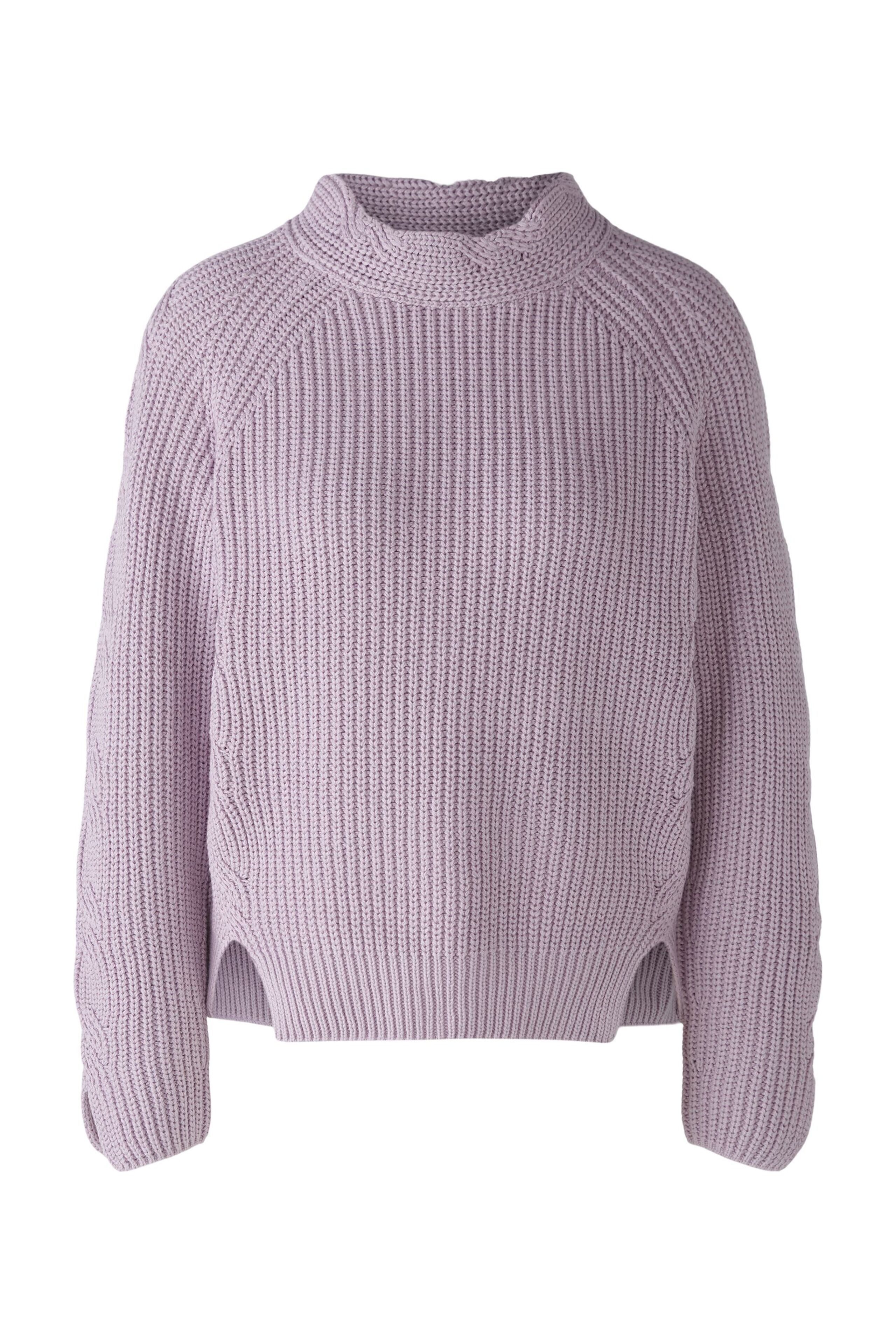 Strickpullover Oui Damen Pullover Baumwollmischung violett 40