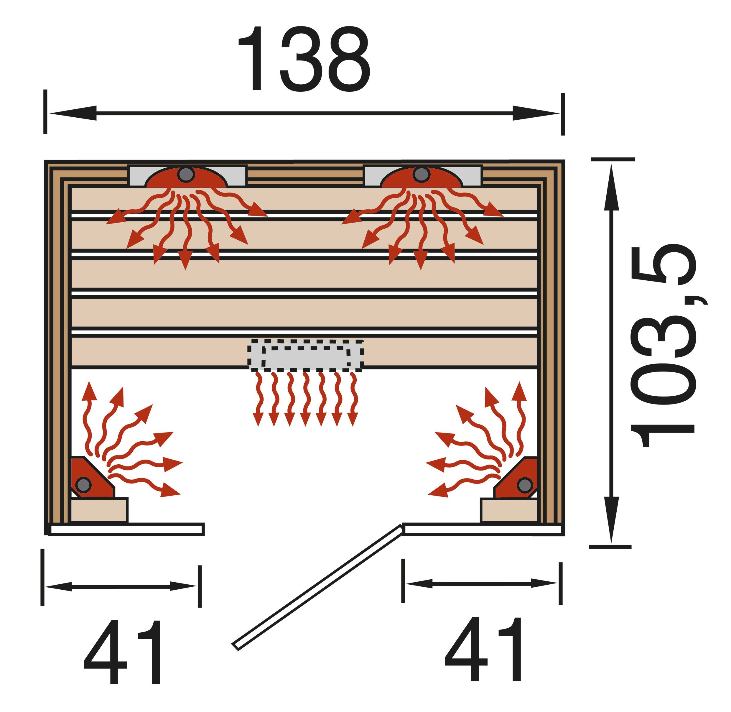 weka Infrarotkabine Hamina, BxTxH: 138 x 104 x 190 cm, 62 mm